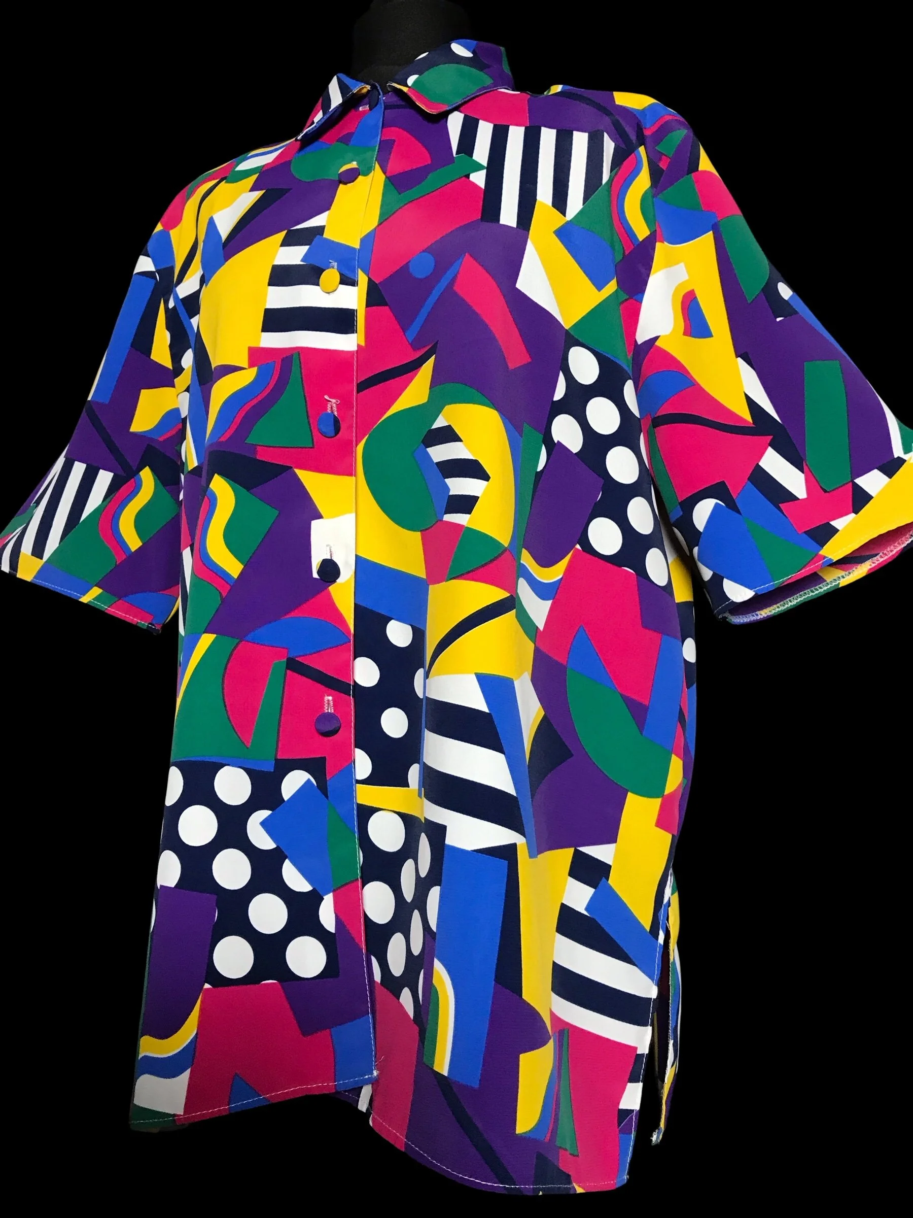 Rainbow Mosaic, Stripes and Polka dots Shirt