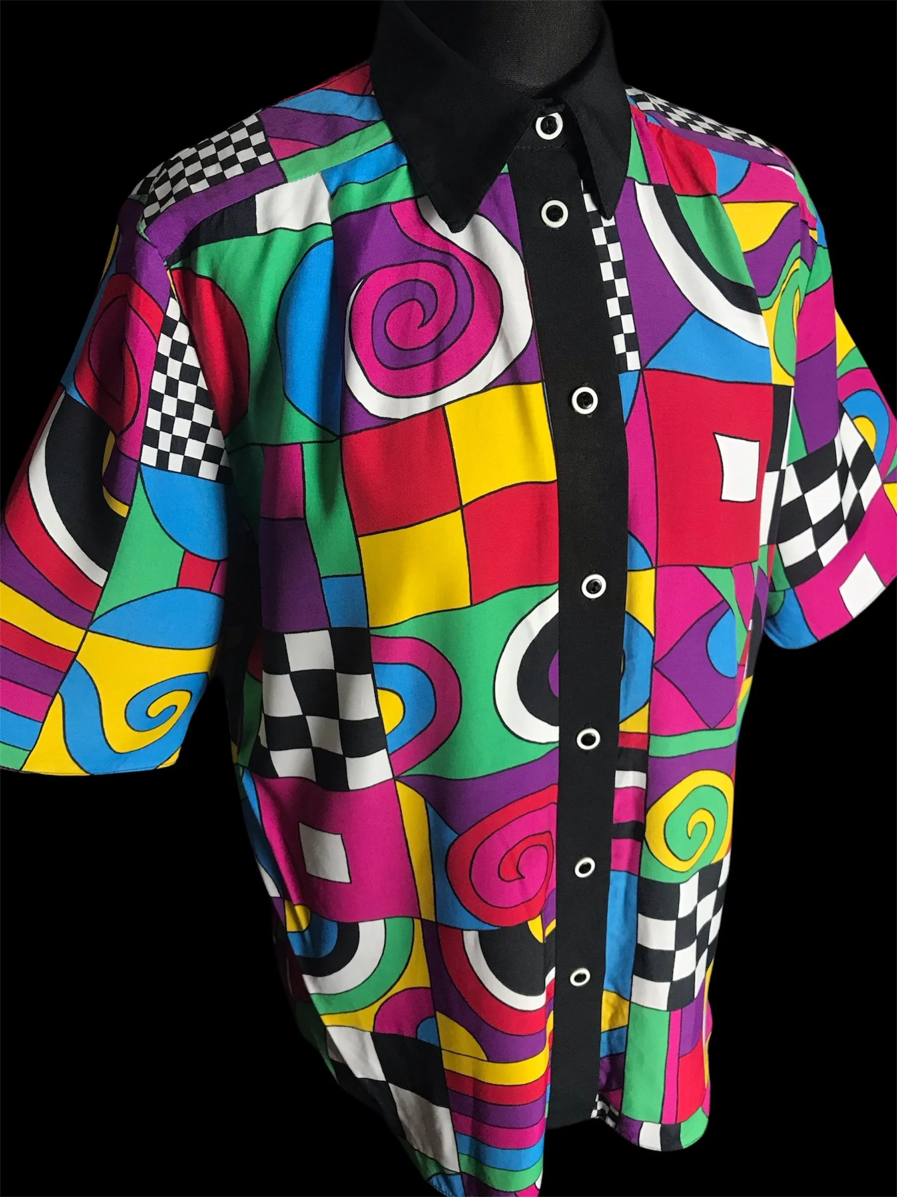 Rainbow Check and Swirls Shirt 🌈