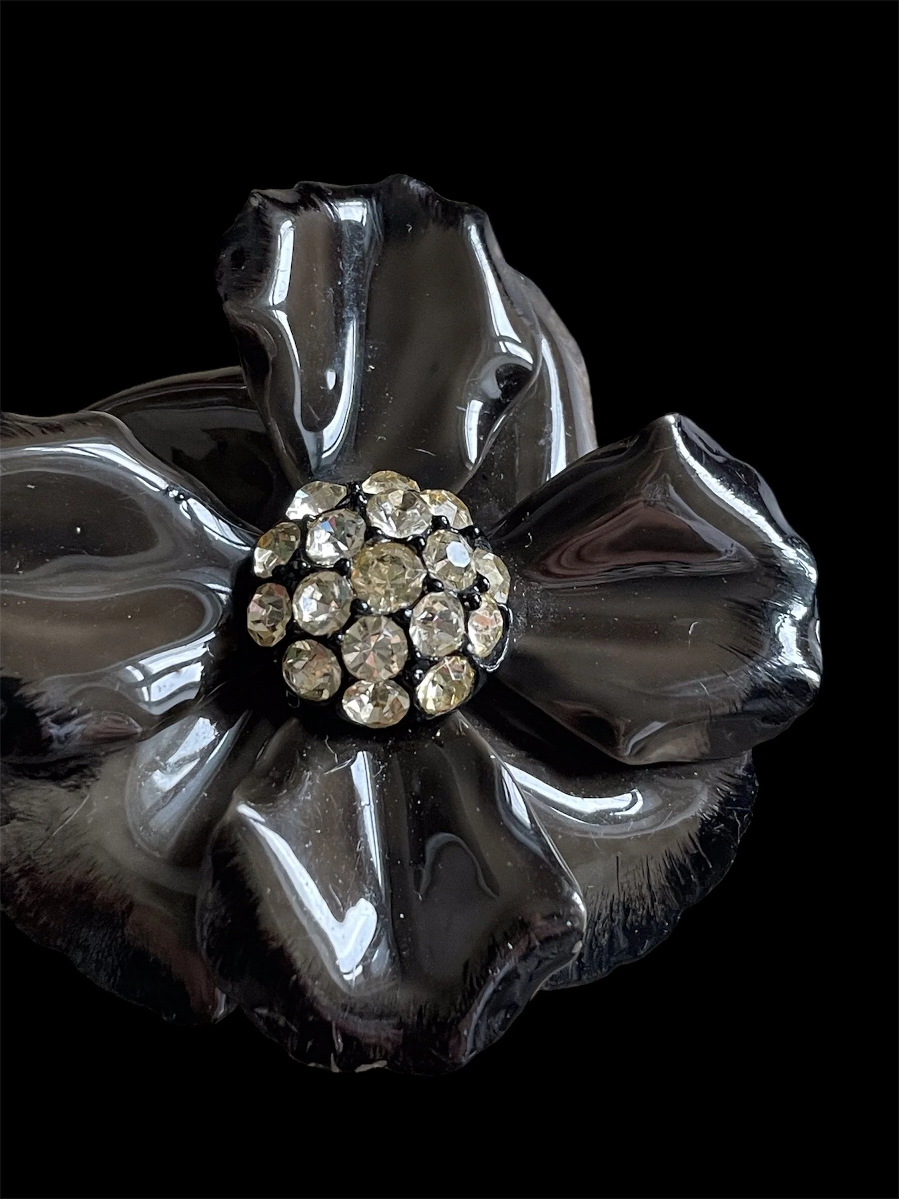 Diamanté Flower Brooch