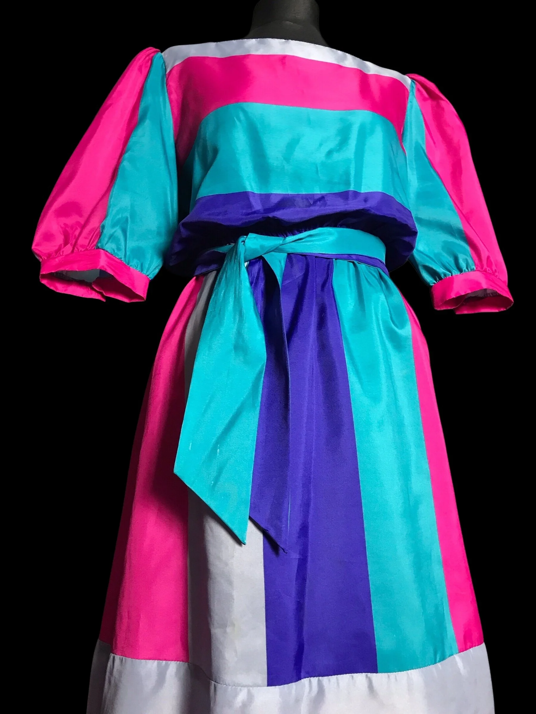 Colourful Stripe Dress with sash belt 💖💚💜