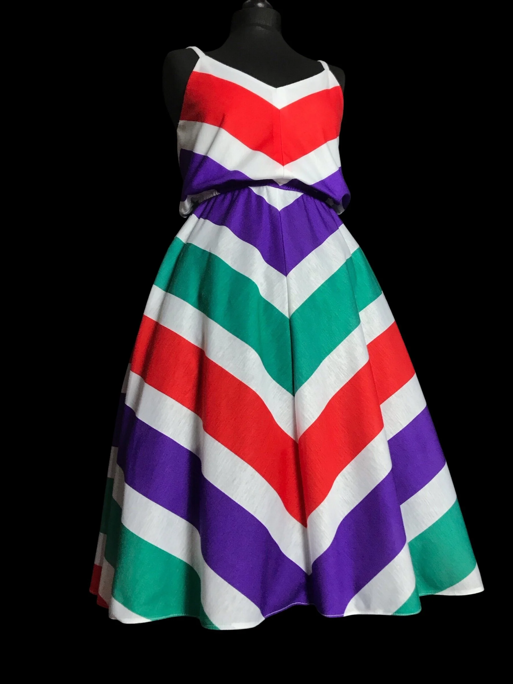 Positive Attitude Rainbow Chevrons dress with matching belt 💜❤️💚