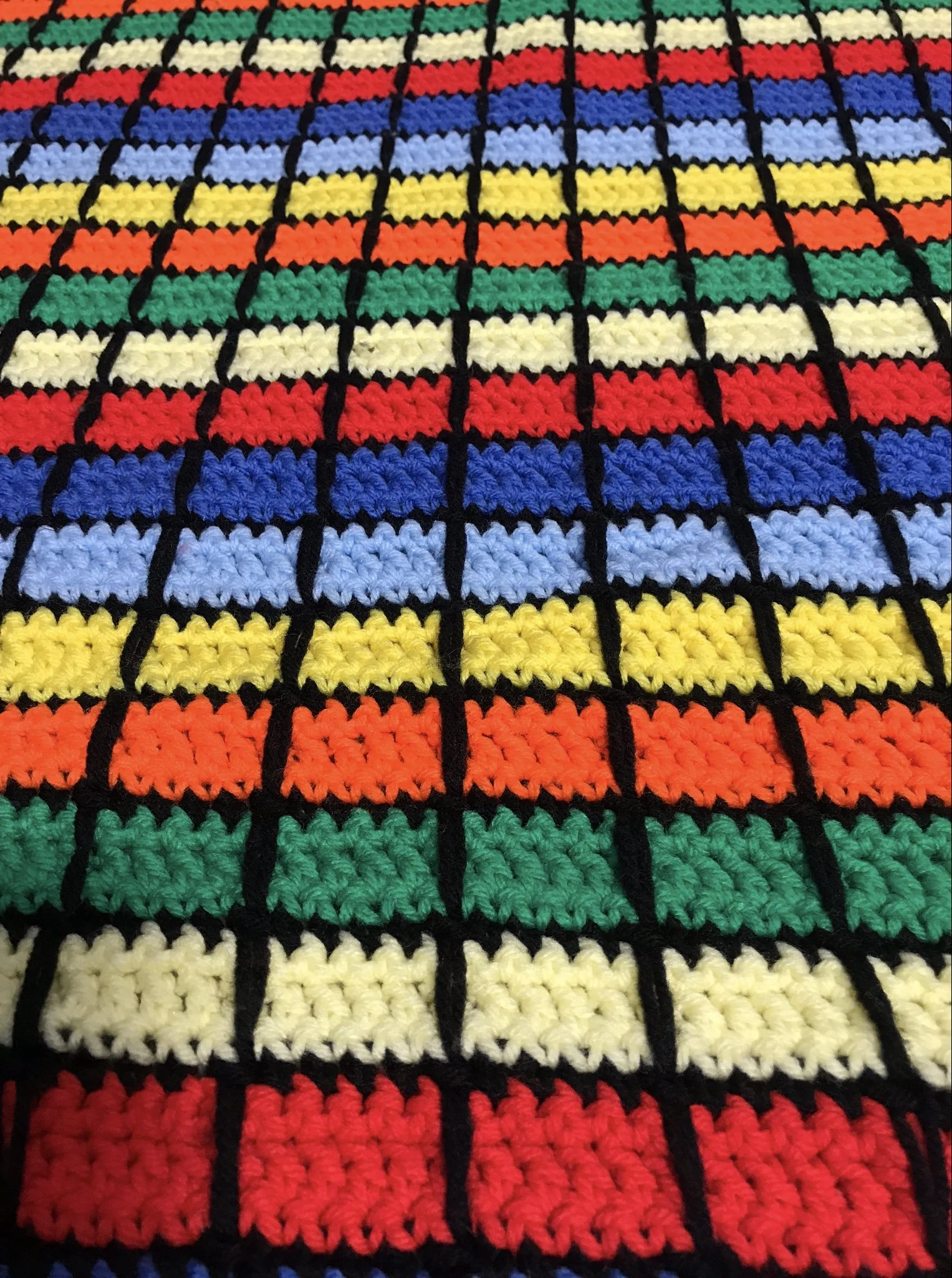 Vintage Rainbow Crochet Throw 🌈