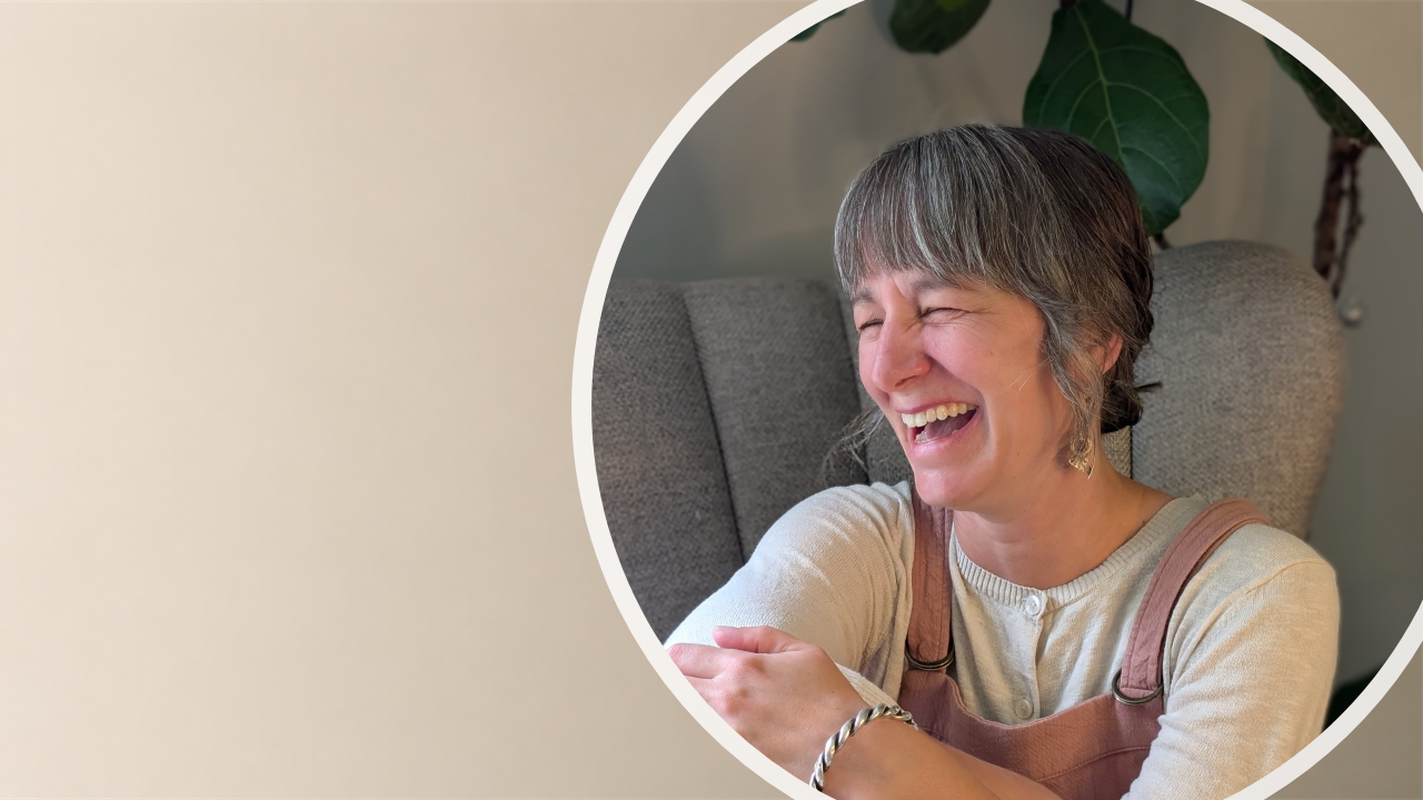 Candid portrait of Jenny Fremlin, representing a relaxed and authentic therapeutic space where clients can connect, feel supported, and show up as themselves.
