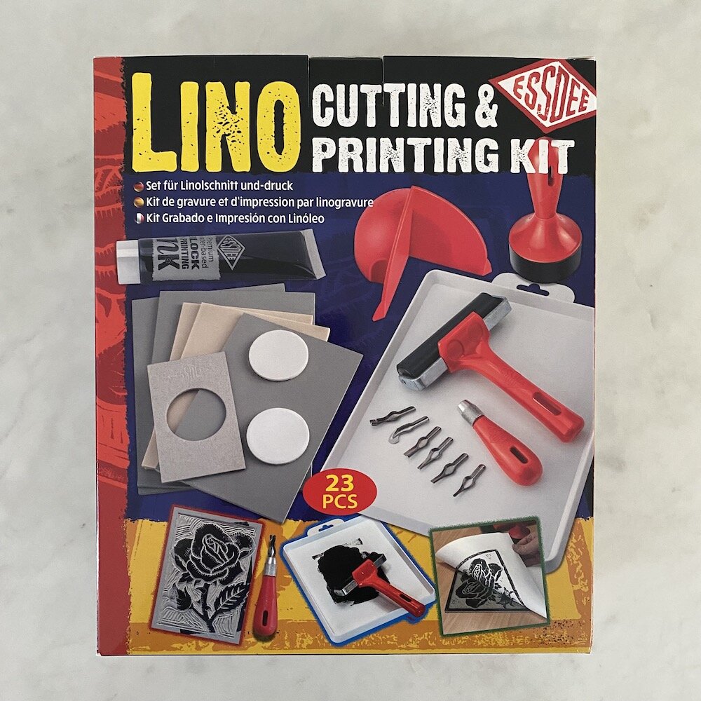 ESSDEE Block Printing Essentials Kit Includes 2 Ink Rollers, 3 Lino  Cutters, Lino Handle, Printing Ink and Carving Block || Used in Art, Craft  and