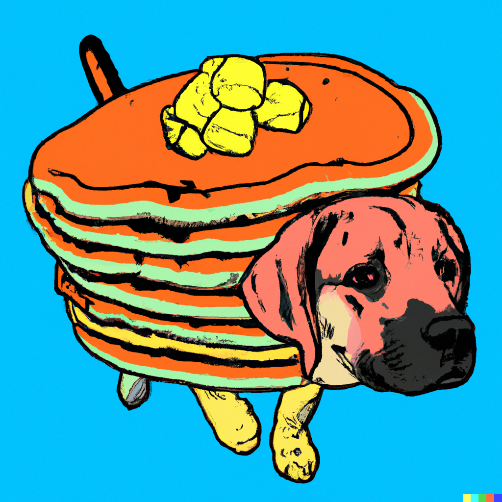 AI Art pop art style pancake dog.png