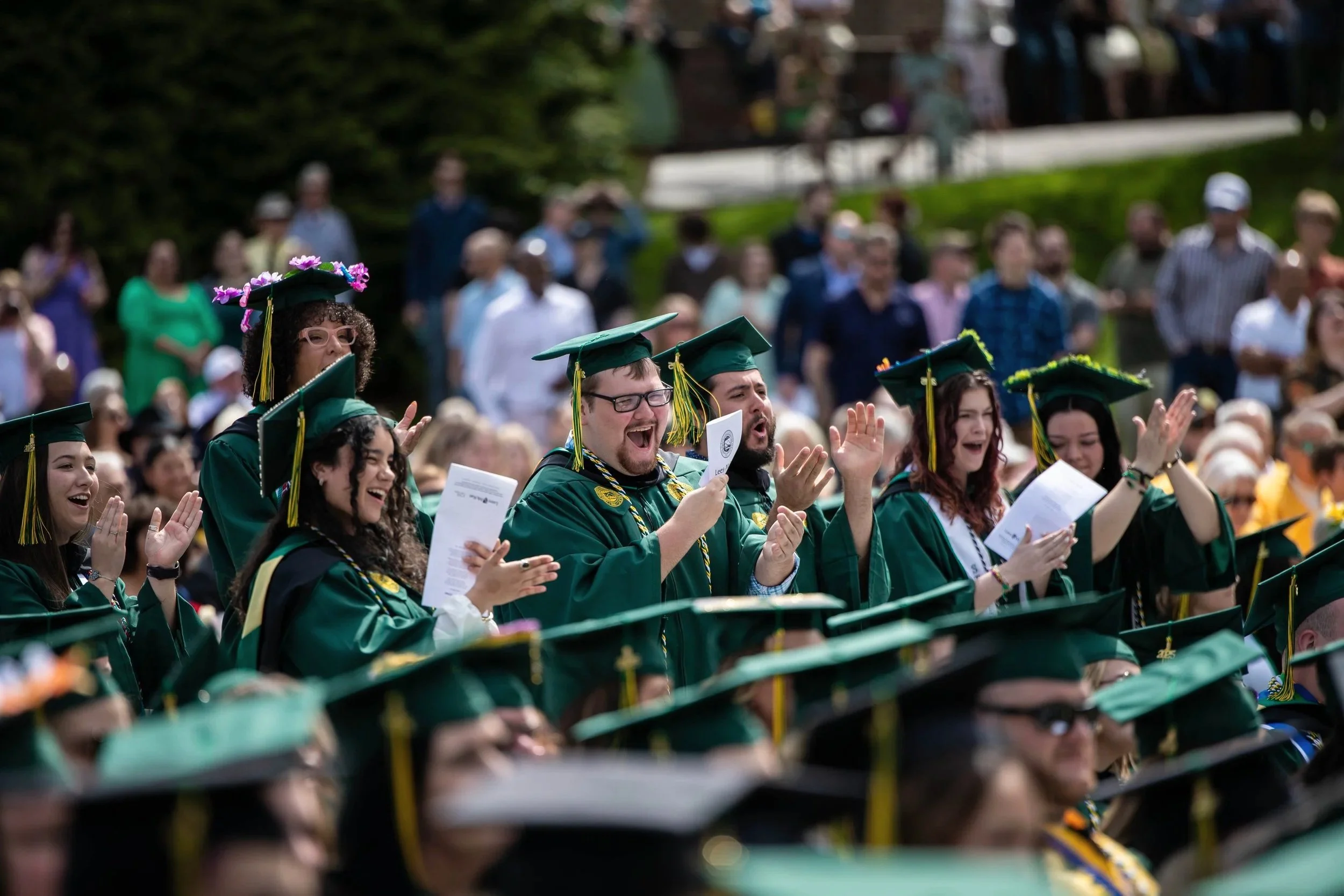 Emotions were on display all throughout the
ceremony. The COVID-19 pandemic dominated
a large portion of these students lives and
ending things in a normal fashion evoked
strong reactions from students and family alike.
In total, over 250 students co