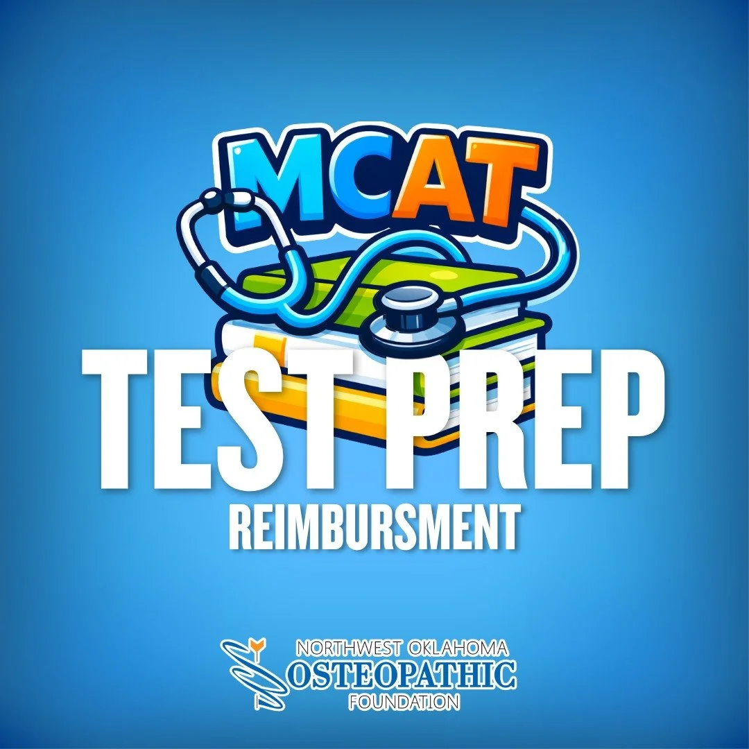 Did you know? 👀

The Northwest Oklahoma Osteopathic Foundation offers reimbursement for approved MCAT prep courses, helping future physicians prepare for success while building connections right here in Northwest Oklahoma through our physician recru