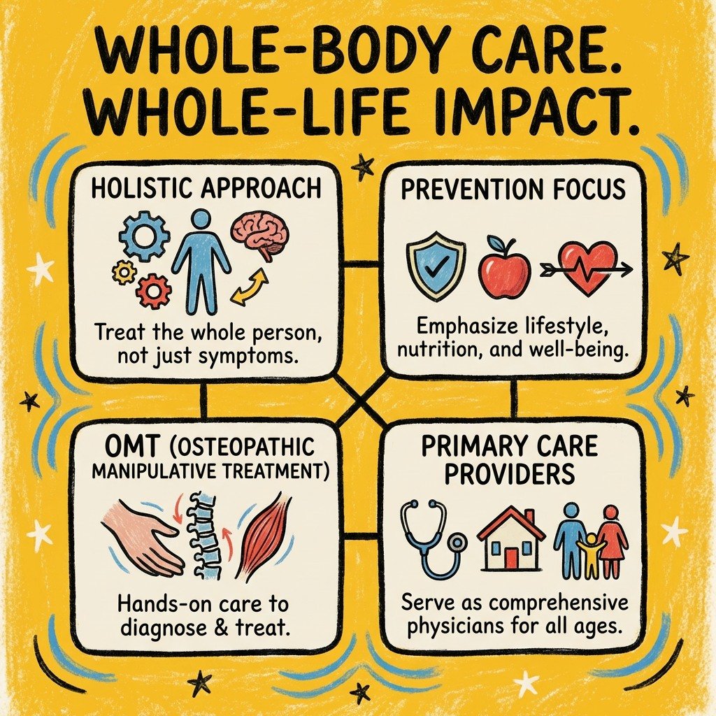 Fun Fact Friday 💡

Osteopathic physicians (DOs) are trained to treat the whole person, not just symptoms. They consider lifestyle, environment, and body function when caring for their patients. DOs also receive additional training in the musculoskel