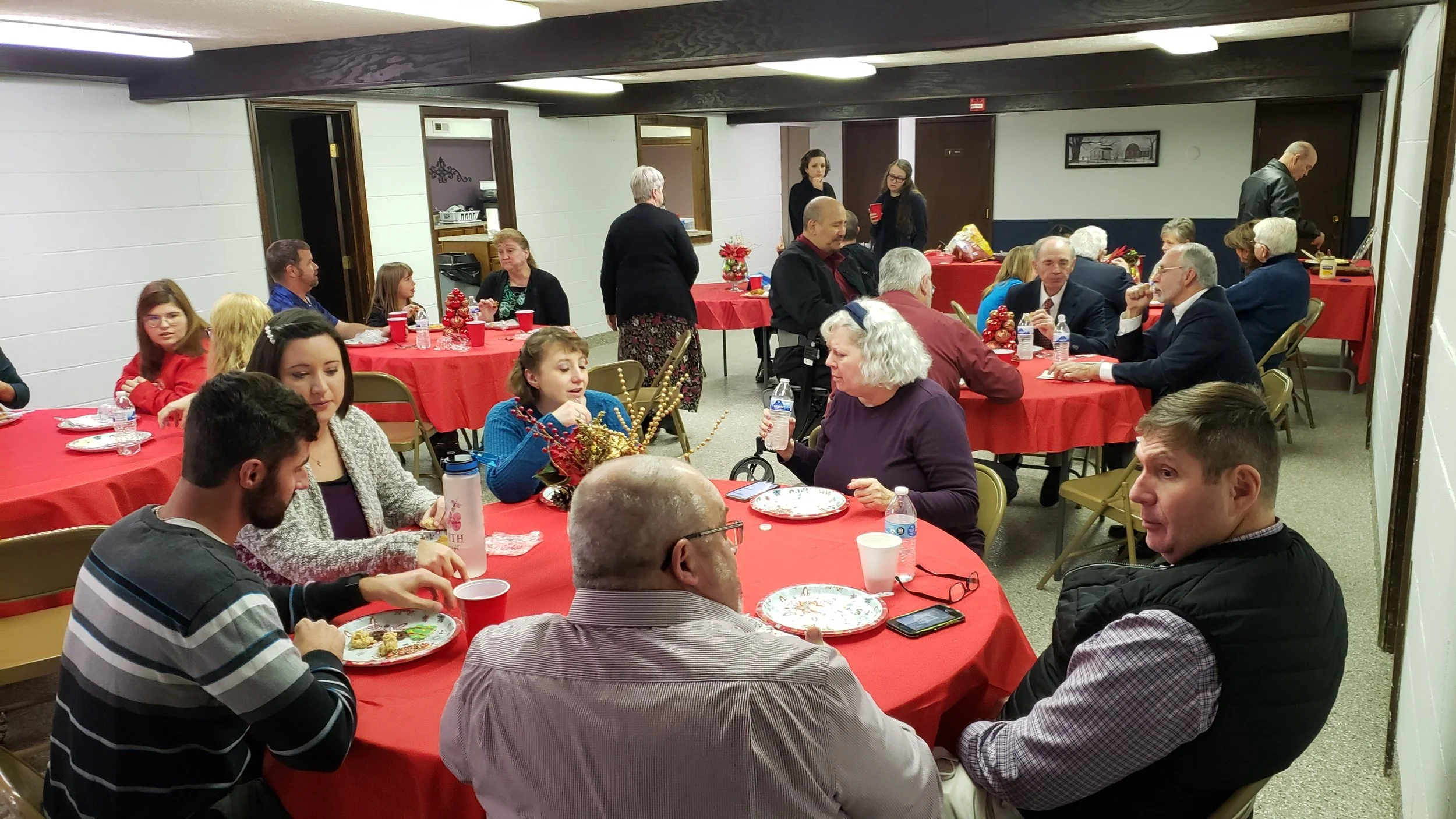 We don't just love to eat! We love connecting with each other and eating together is a wonderful way for doing that. Every quarter, we have a meal together following our morning service. Come join us!!
