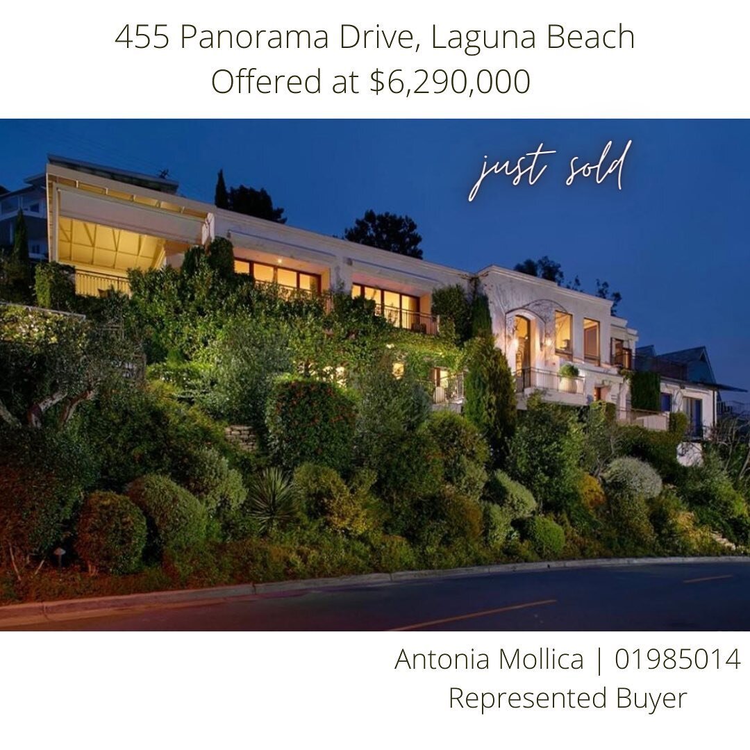 SOLD!! Just closed escrow on this beauty, huge congratulations to my lucky Buyers, beautiful home + solid investment = win! #antoniamollicahotproperties #luxuryrealestate #justsold #lagunabeach