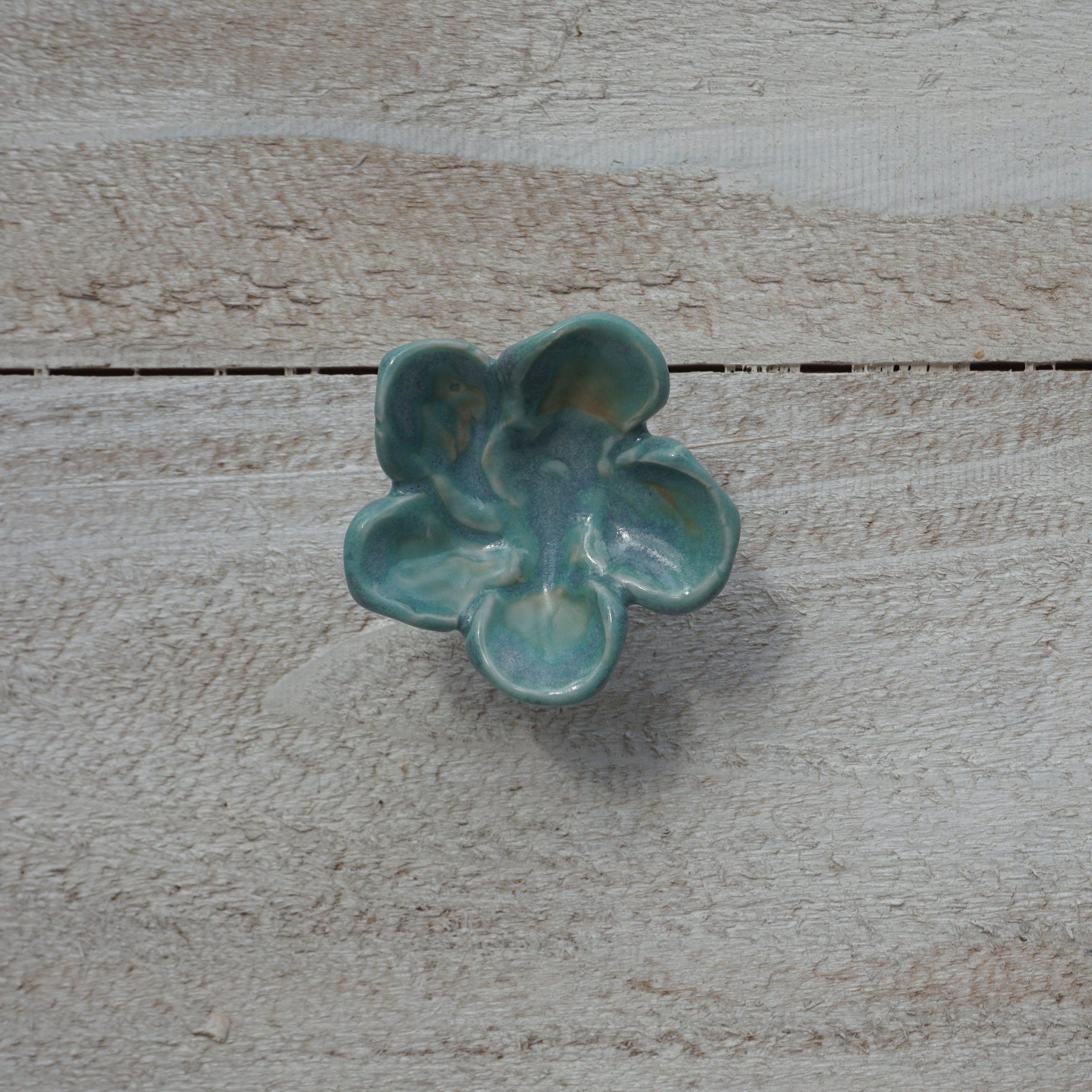 Blue iridescent flower Knob.jpg