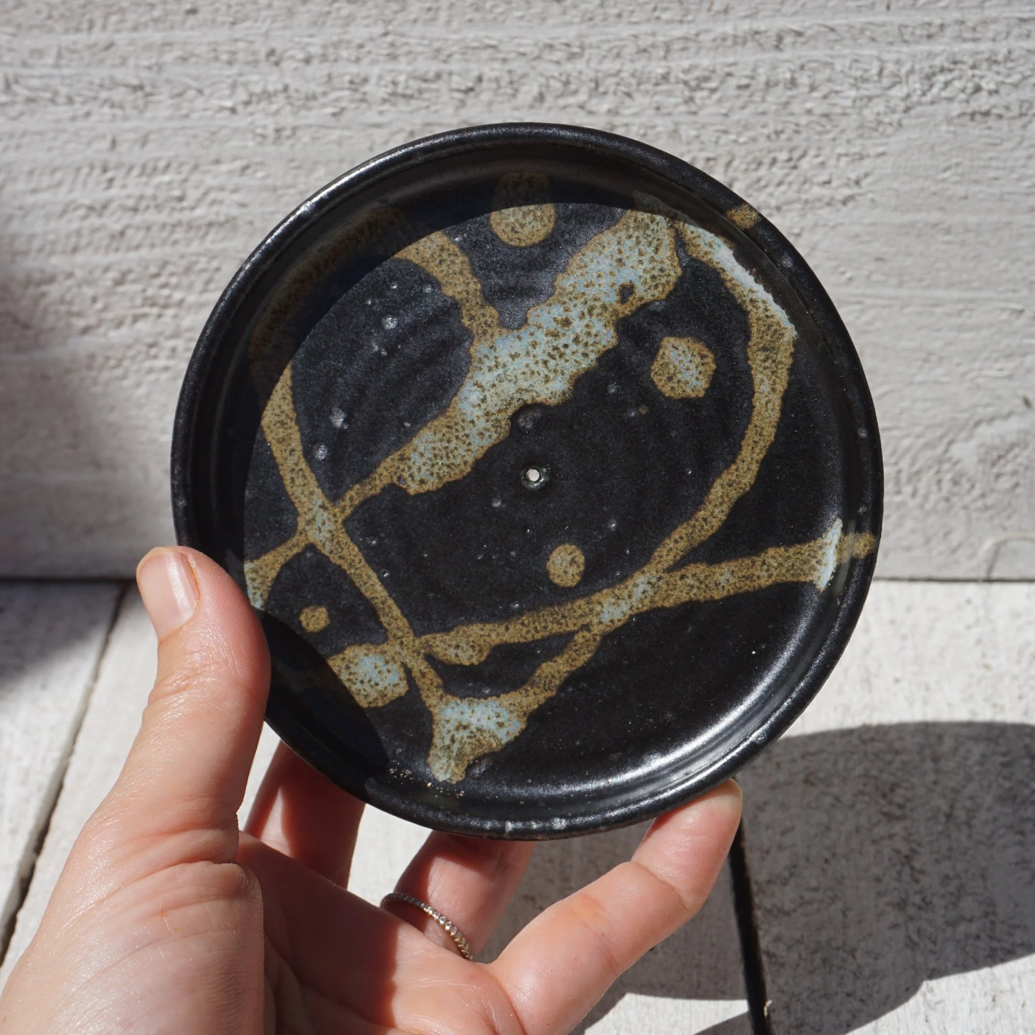 black and green heart Soap Dish4.jpg