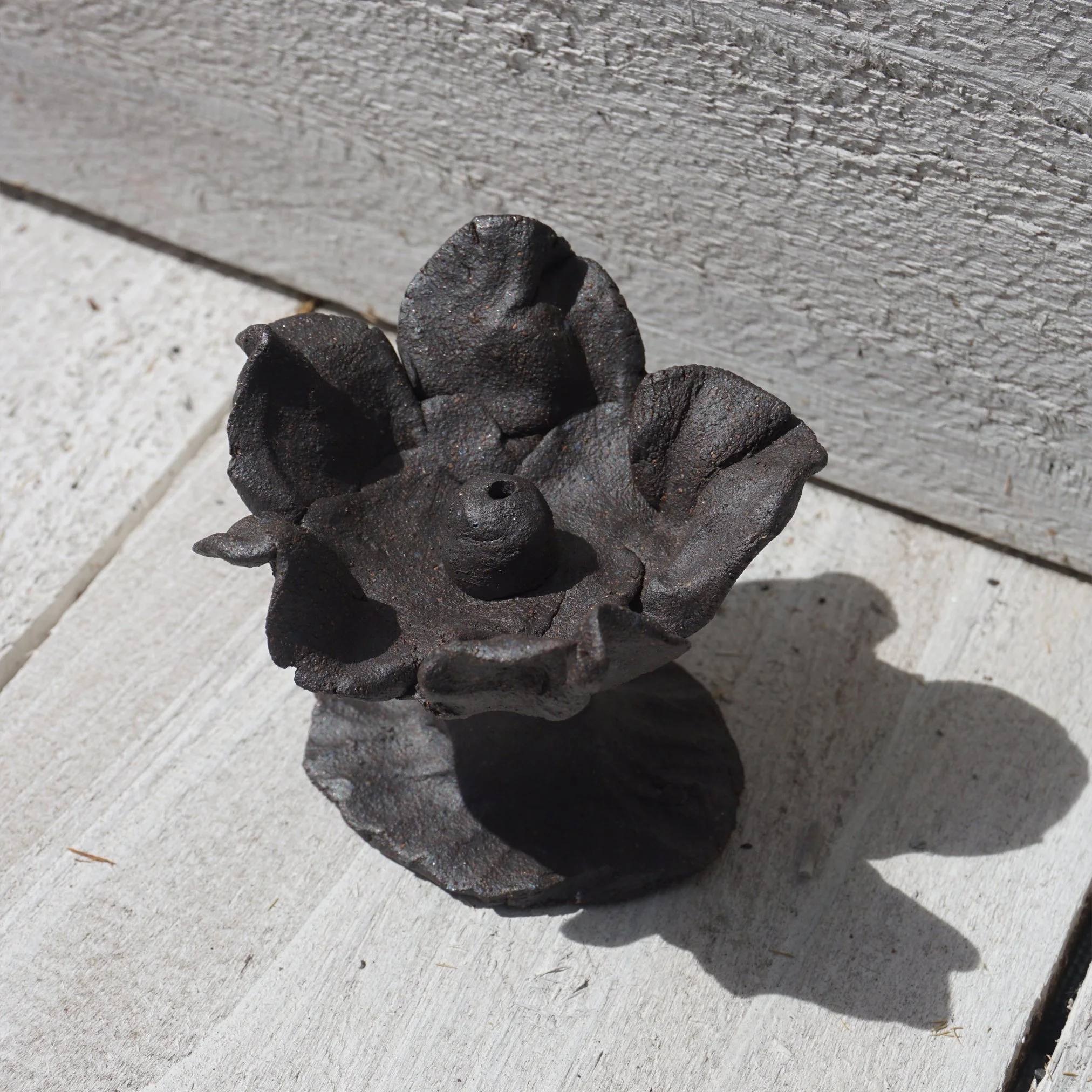 Black Flower incense Holder