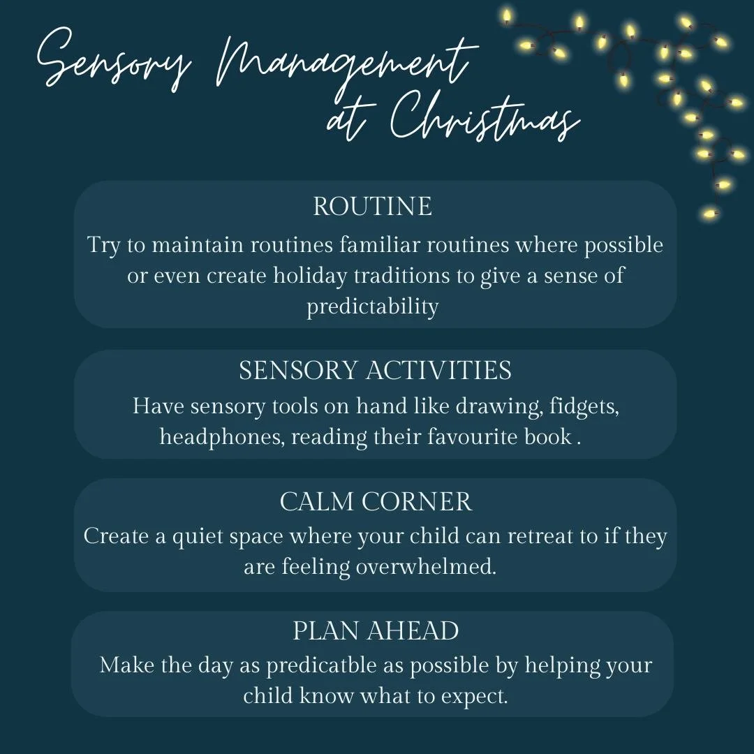 Here are some tips for sensory management over the Christmas period ✨