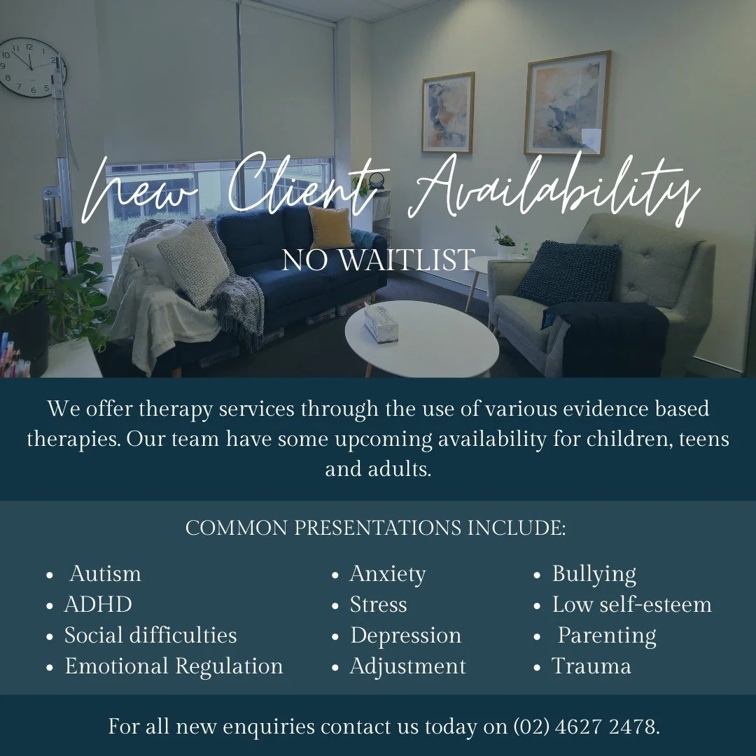 Our team have some availability for new clients with no waitlist. If you or your child are needing some additional support contact us today! 🌿
