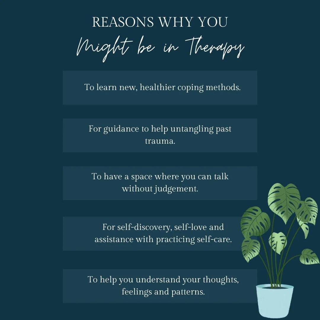 Therapy can be useful for a number of different reasons, these are just some of the reasons why you might choose to be in therapy.

If you or your child could use some additional support, contact us today for all new client enquiries. ✨