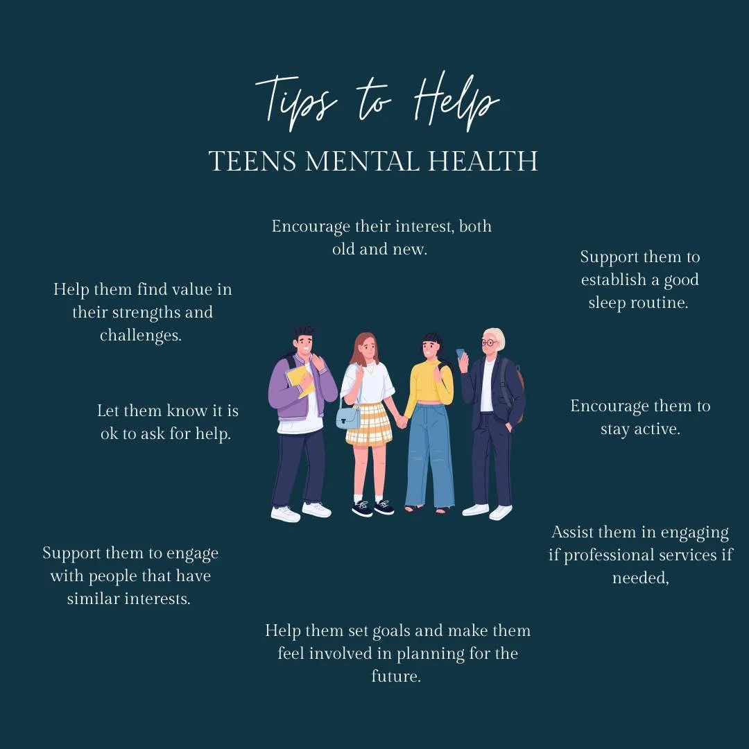 Teen years can be exciting, but they can also feel overwhelming. These are some tips that may help teens manage their mental health. 🌿

If your teen is looking for some additional support, contact our team today on (02) 4627 2478.