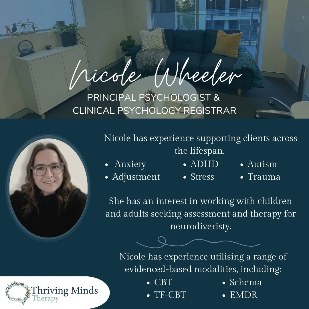 Our Principal Psychologist Nicole has some upcoming availability for new clients. If you or your child are looking for some additional support contact the clinic today to see if Nicole might be the right fit ✨