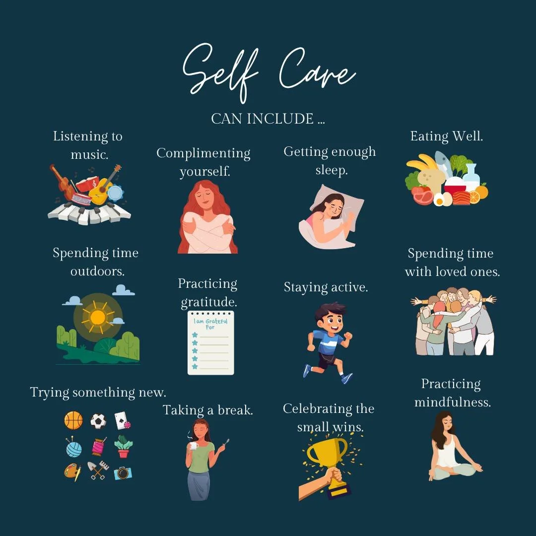 Self care looks different to everyone, here are a few small things you might be able to include in your day! 

If you or your adolescent are looking for some additional support, enquiry with our team today 🌿