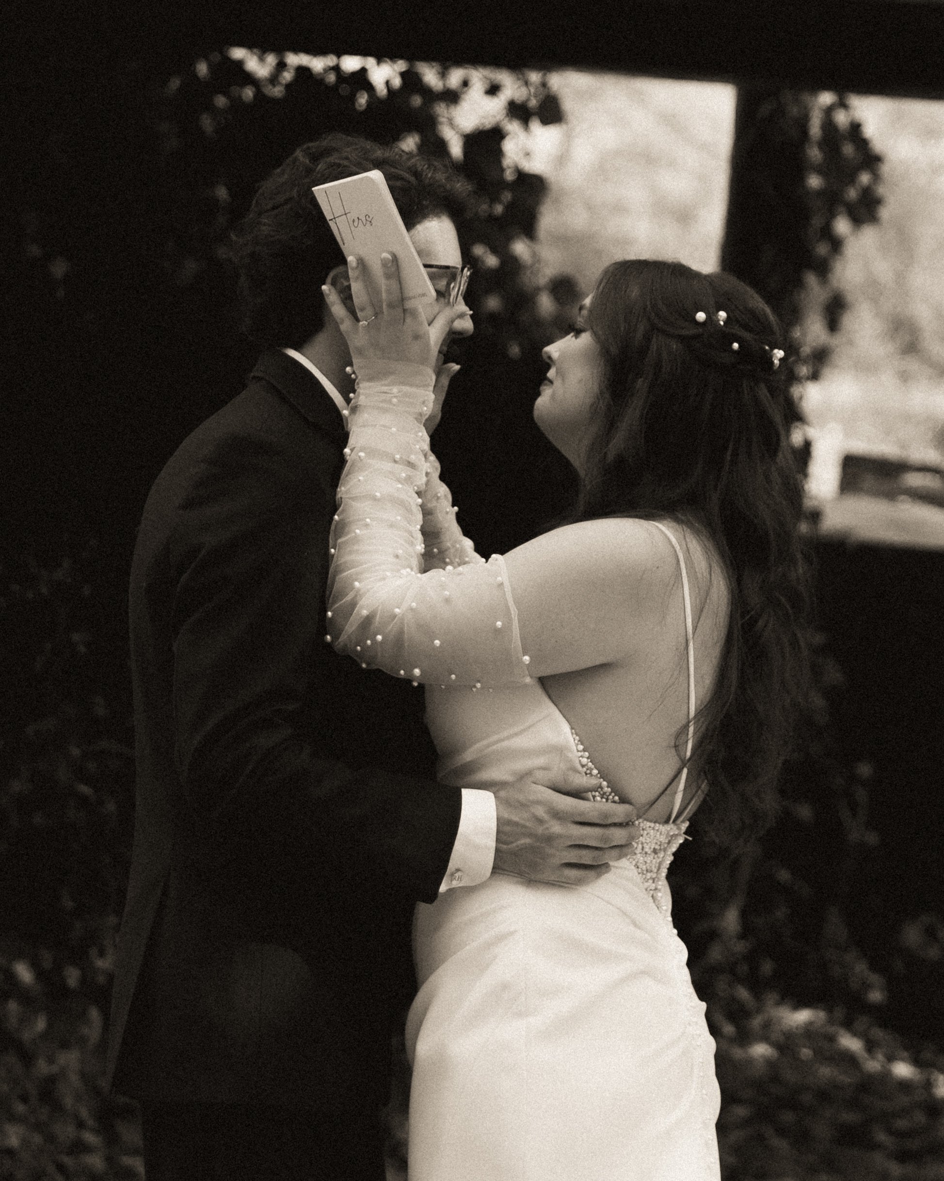 Groom crying during vows