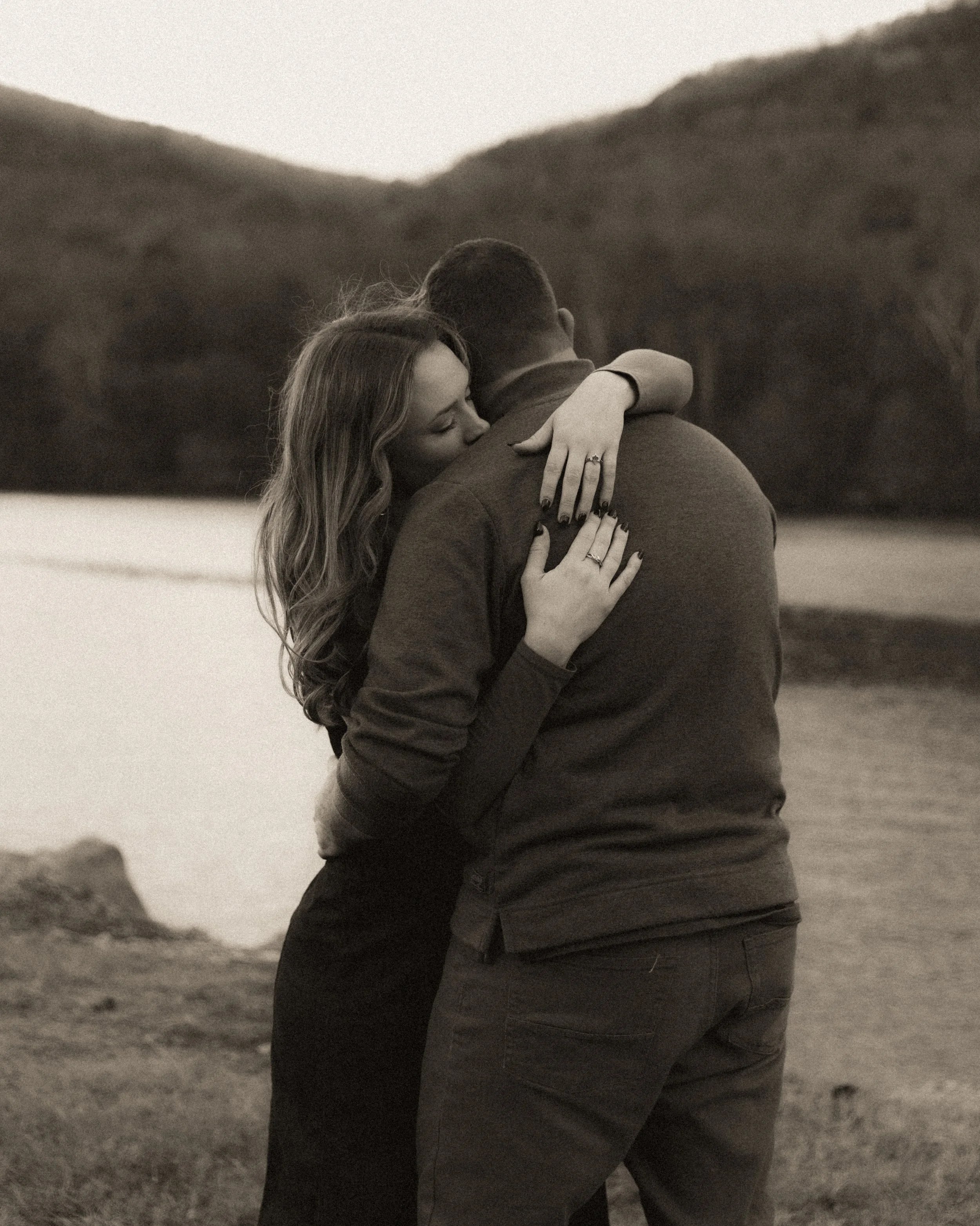 Couple embracing in a hug