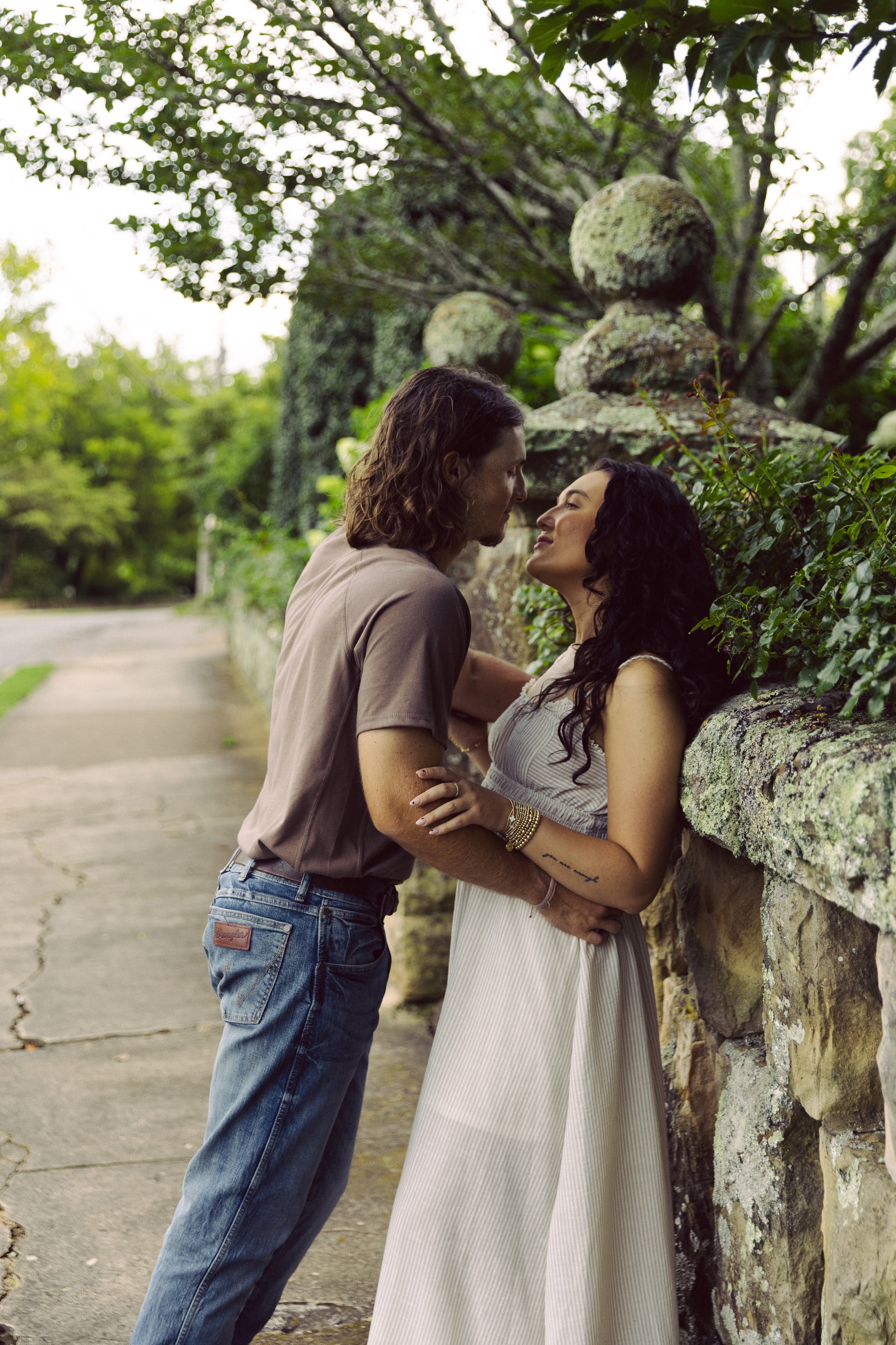 Couple about to kiss each other