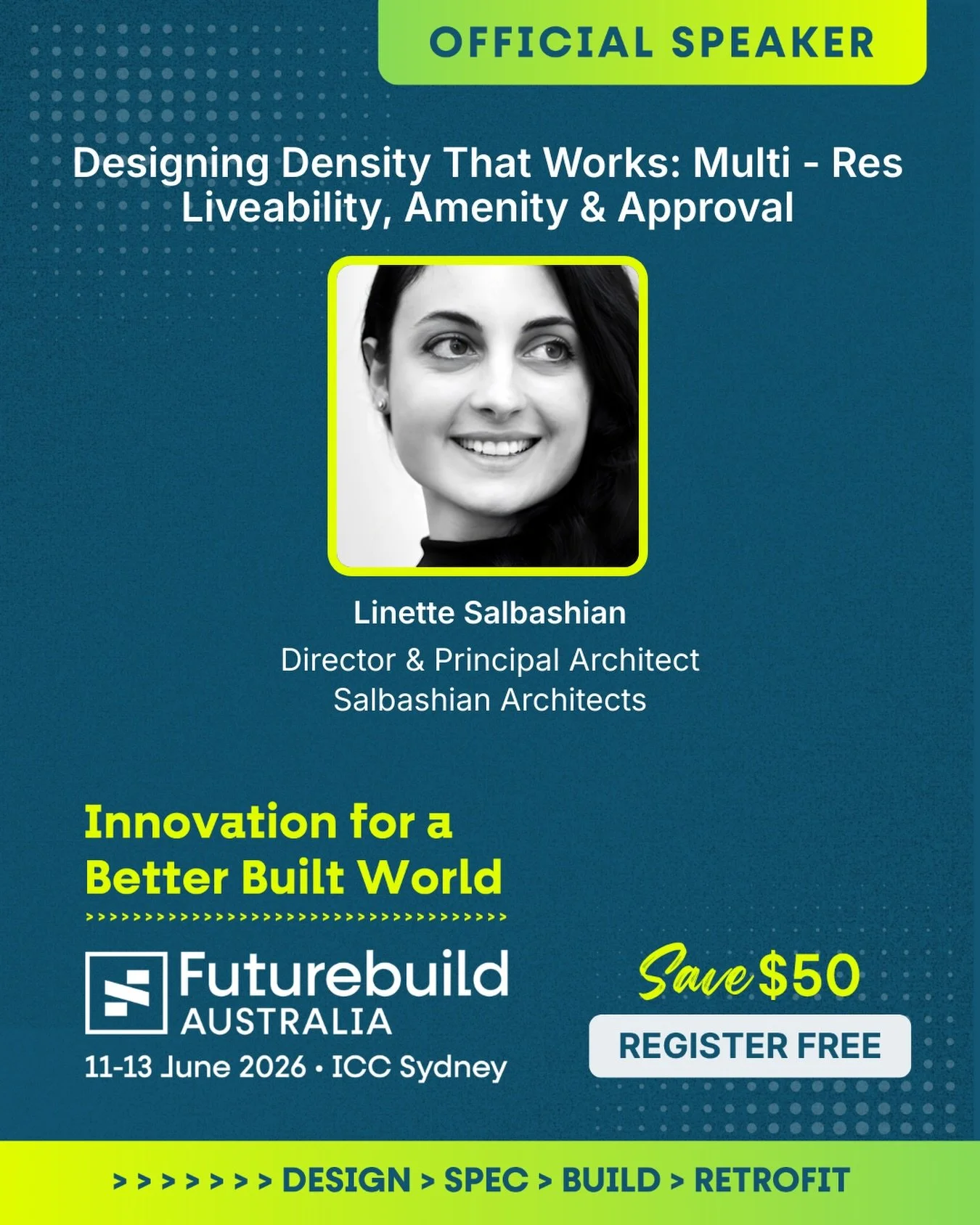 The decisions we make today will shape what gets built tomorrow.

I&rsquo;ll be speaking at @futurebuildaus as part of that conversation.

New solutions for a Better Built World is the theme, so it&rsquo;ll be a valuable few days for anyone working i