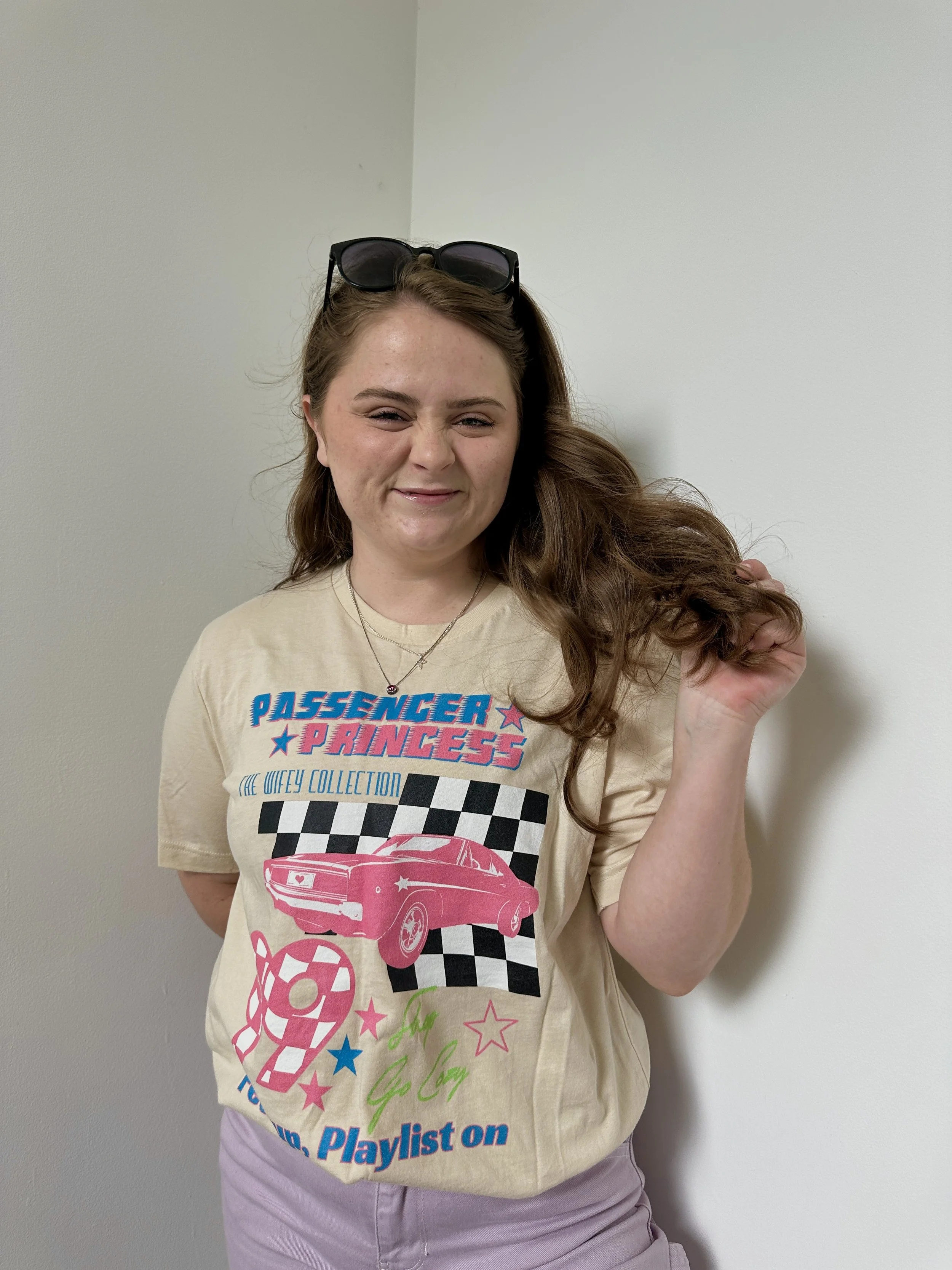 at home instragm picture idea, featuring our updated passenger princess graphic t-shirt for women! casual spring outfits are some of our favorite looks!
