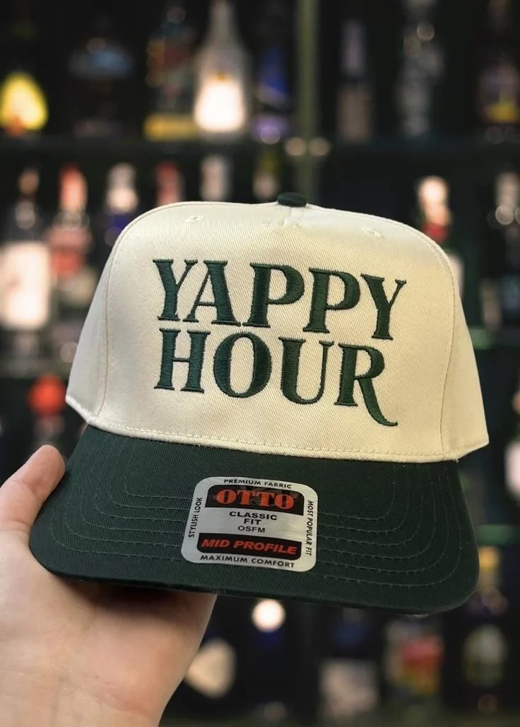 Introducing the Yappy Hour Embroidered Trucker….jpg
