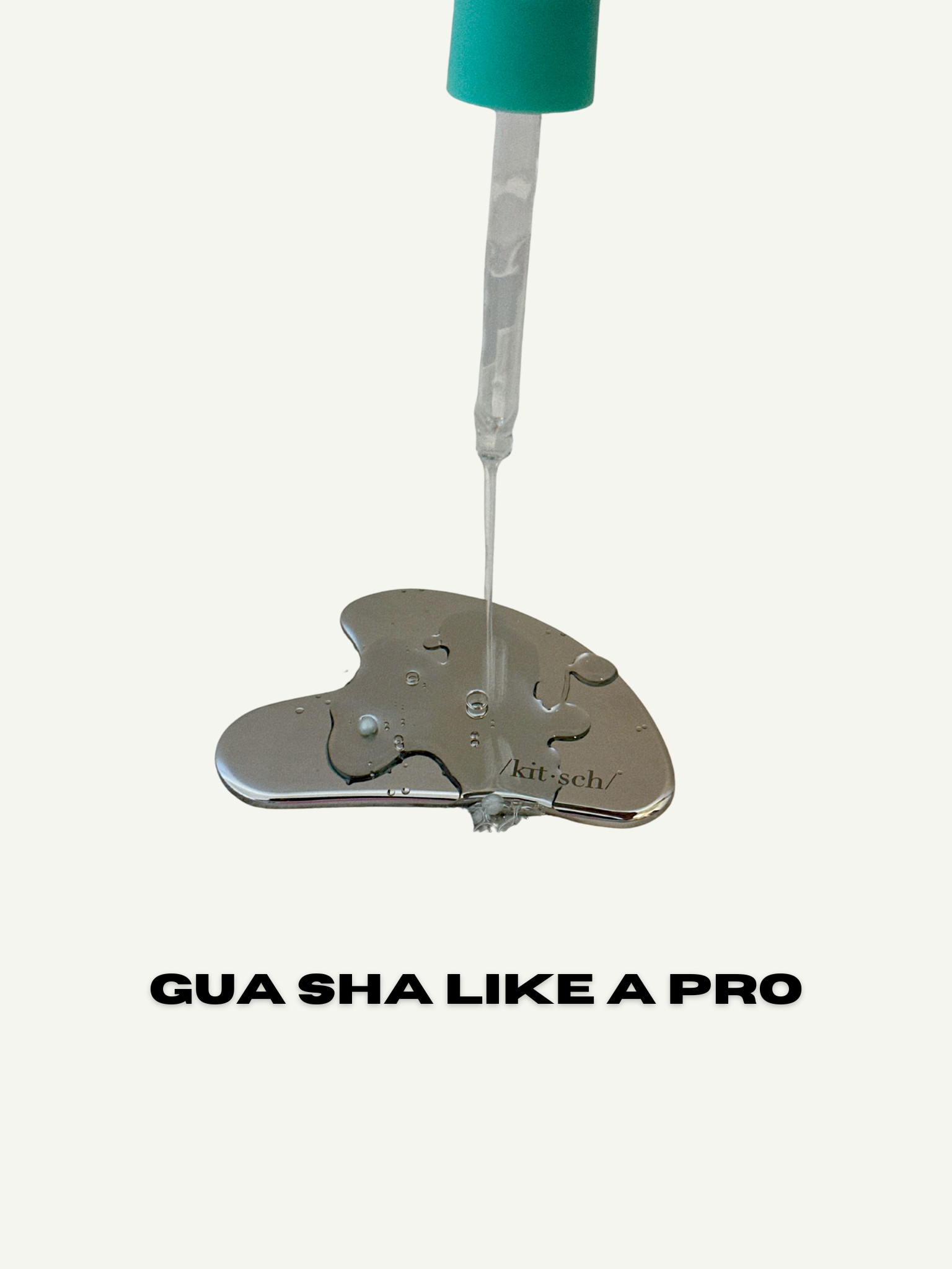 kitsch gua sha with hydrating serum dripping onto it