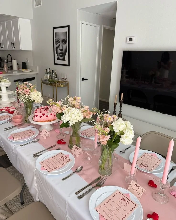 bachelorette table set up for girls