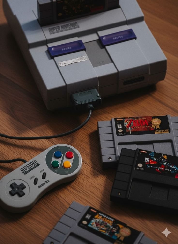 old school Nintendo game system console