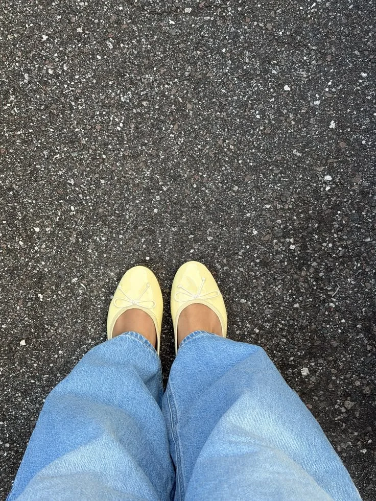 butter yellow ballet flats