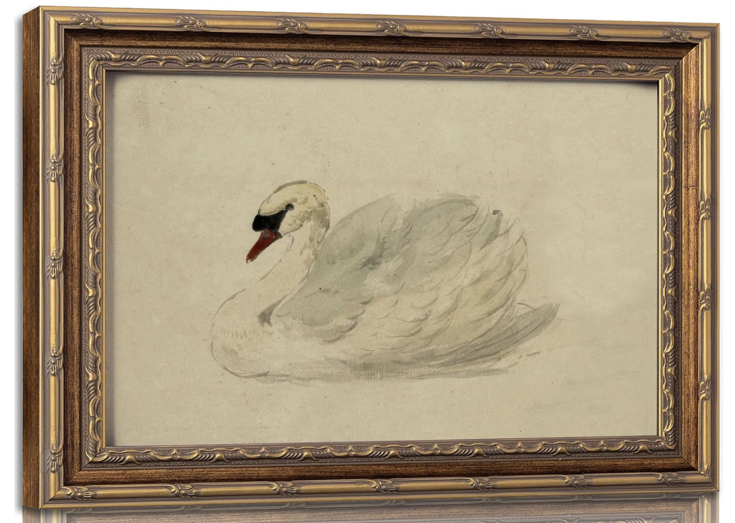 vintage swan art frame