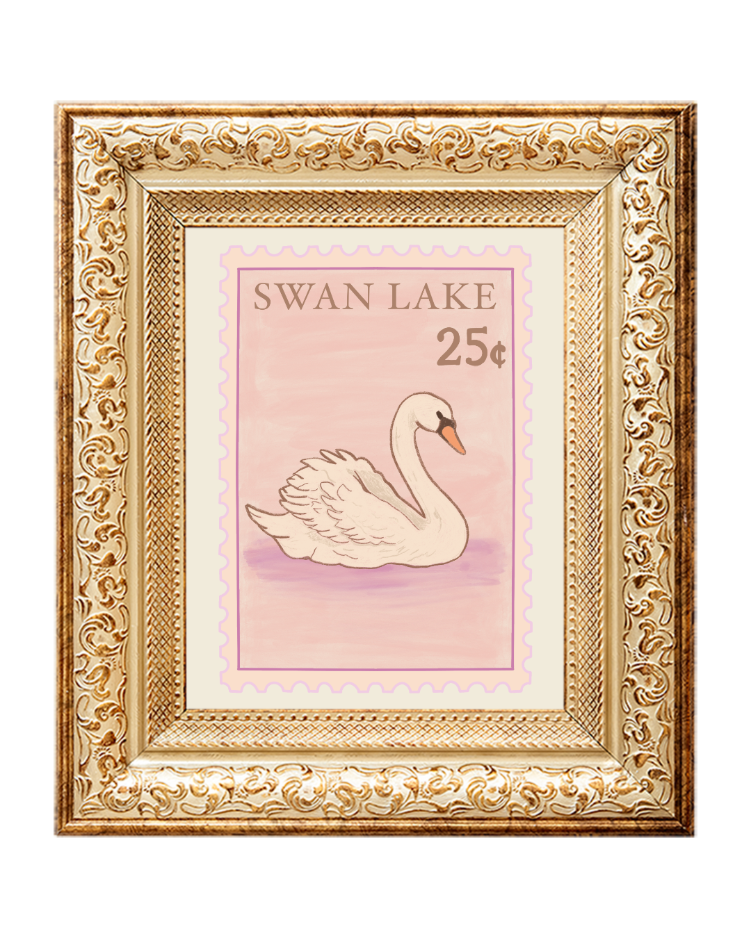 Swan Lake Stamp Art
