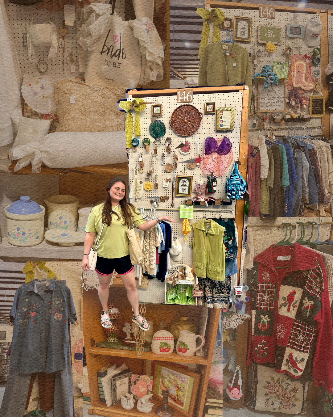 go cozy flea market booth collage photo