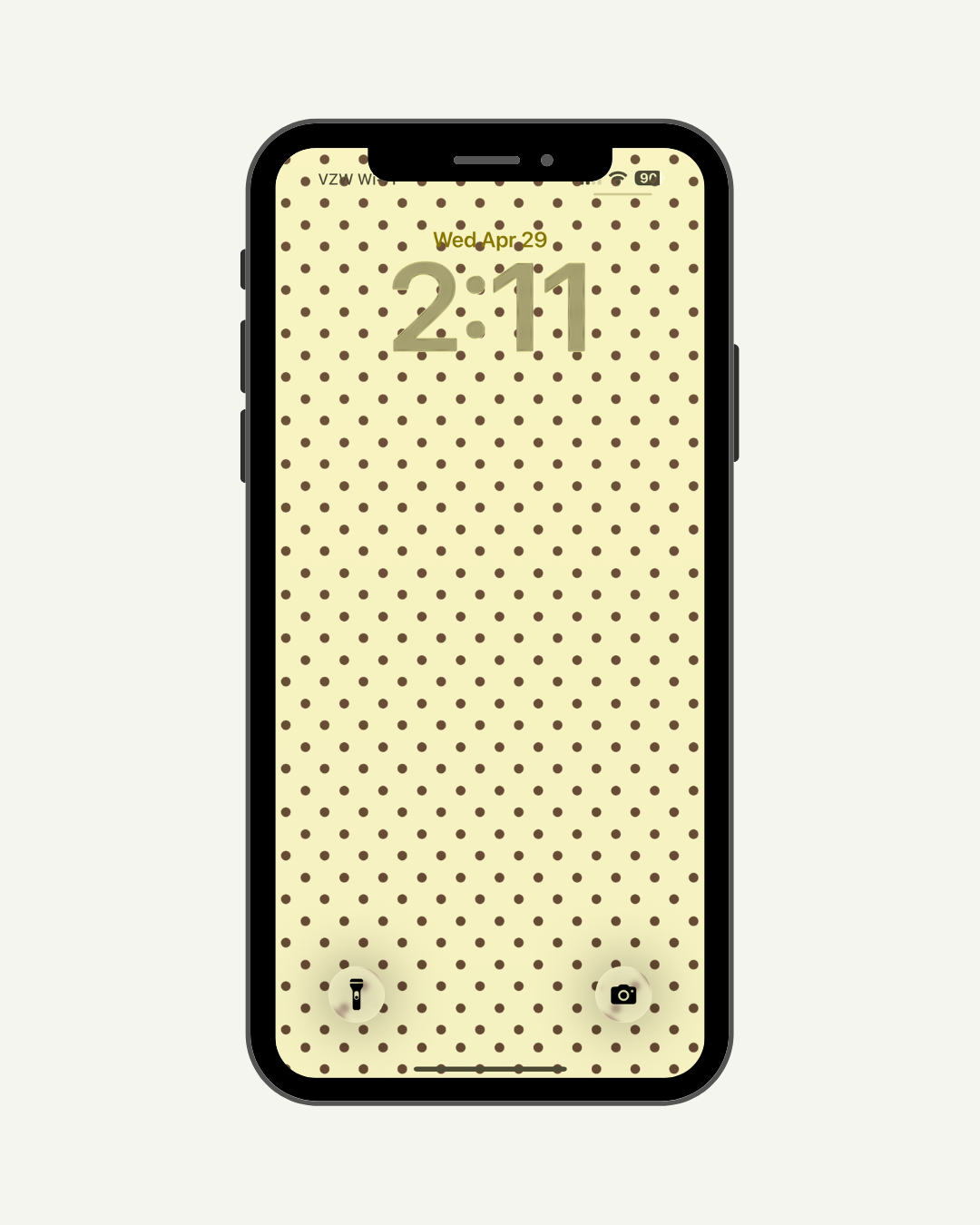 iPhone wallpaper screen shot - yellow and brown polka dot.png