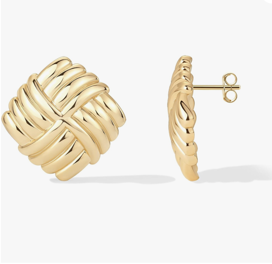 pave gold chunky vintage inspired earring on amazon