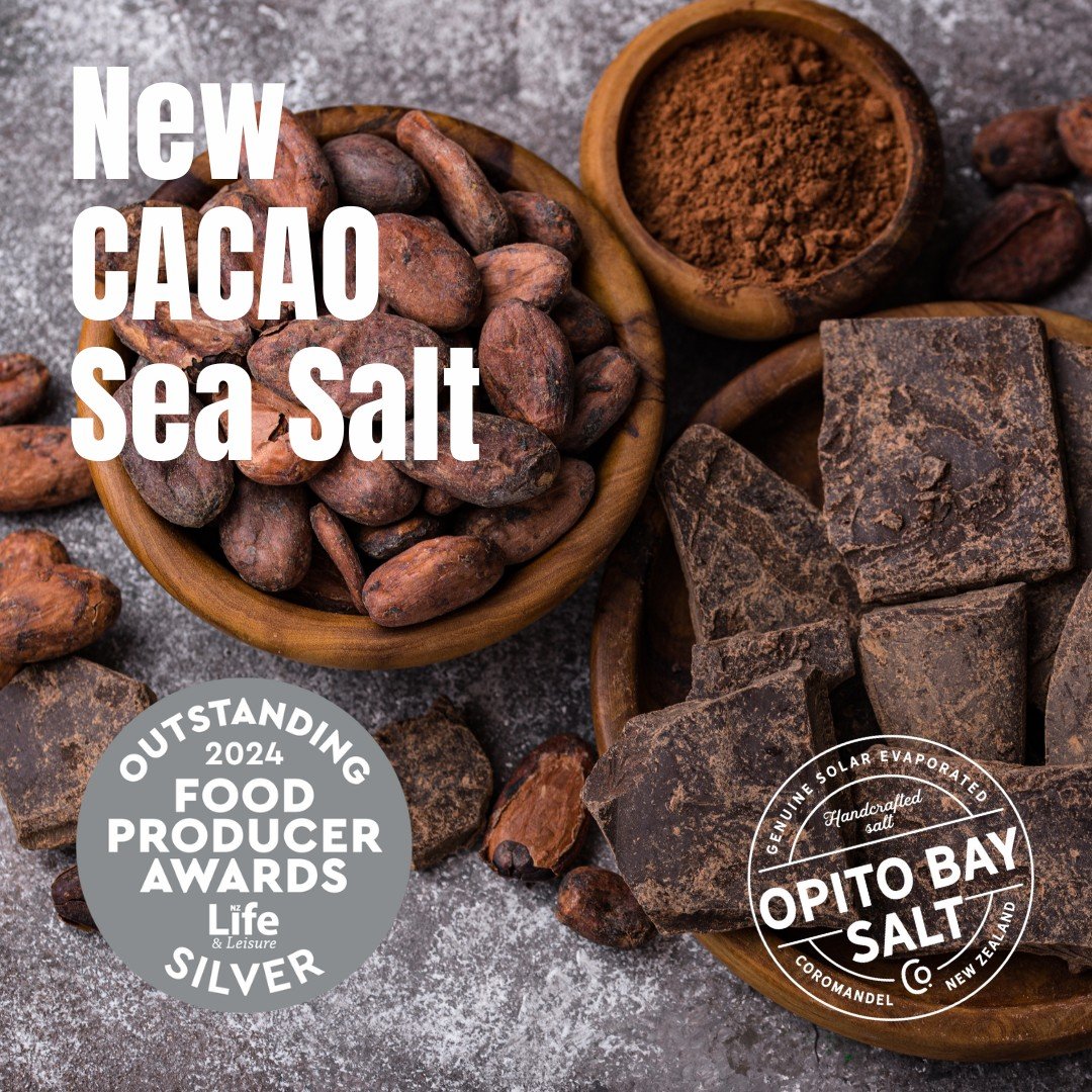 So OK, this is a wild one. Opito Bay Cacao sea salt! Why? This genuinely intriguing blend adds flavour and depth to meats stews, even seafood. The real key is Cacao, not cocoa.

Try this delish sea salt next time you're braising lamb shanks. Season y