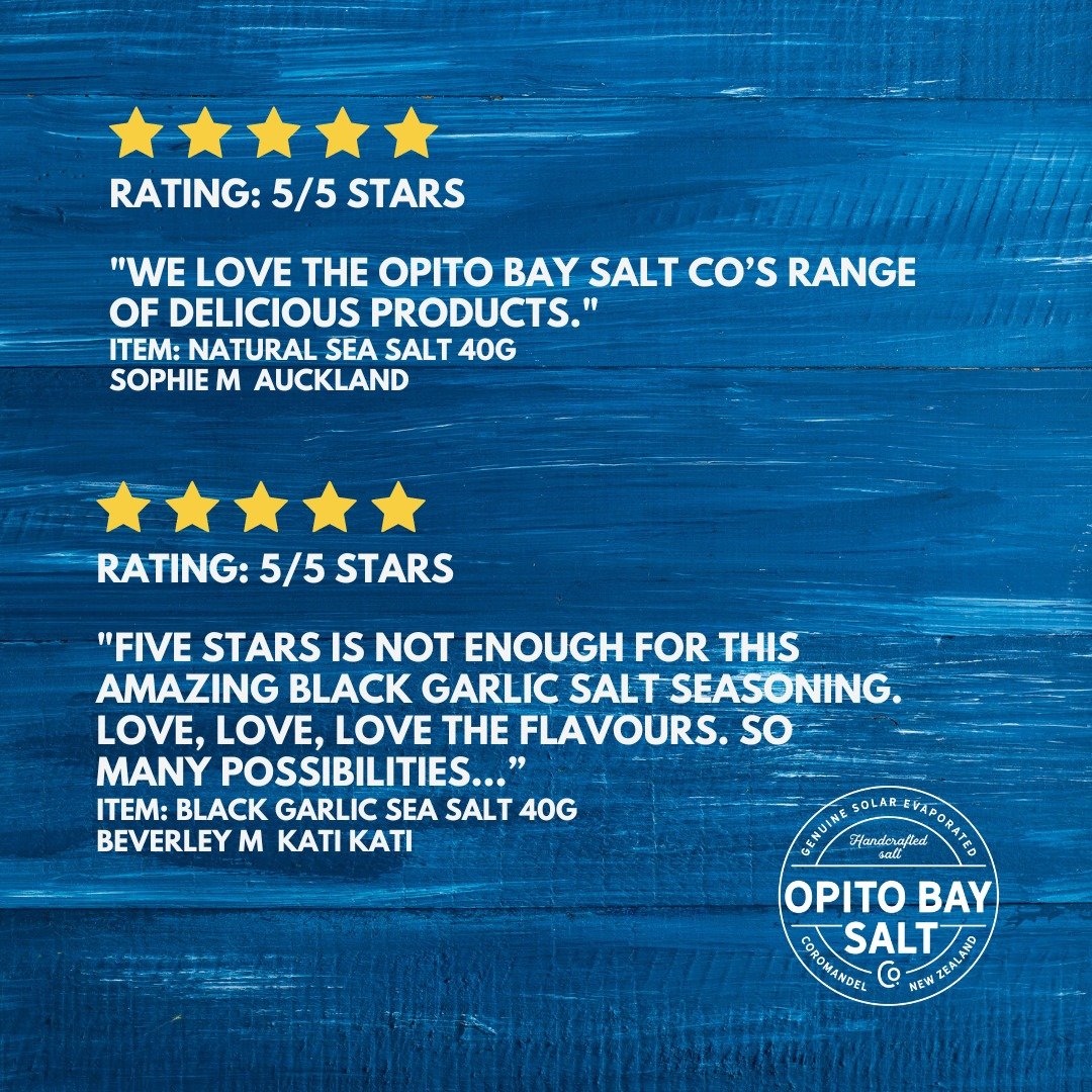 Thanks!👍 We love getting reviews for our products. It really helps other customers choose and trust the selection they are buying. Cheers to you all!❤
.
.
.
 #seasaltnz #outstandingfoodproducerawards #nzfoodiefinds #onzfpa #shoplocalnz #opitobaysalt