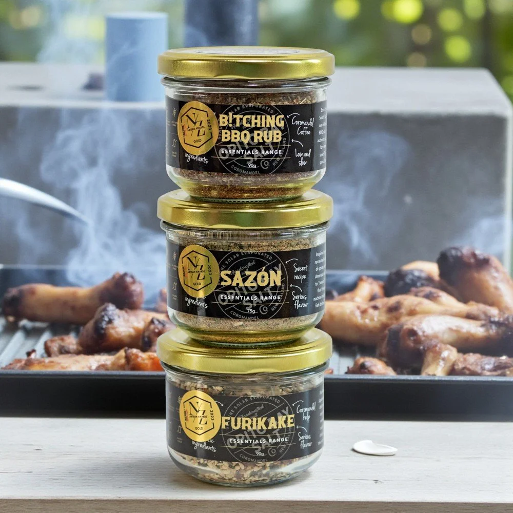 Summers just not summer without your favorite range of BBQ essentials. This pack of award winning seasonings has got you covered. Beef, chicken, fish or veges these three seasoning are remarkable and versatile. Mexican, Japanese and a rub from the de