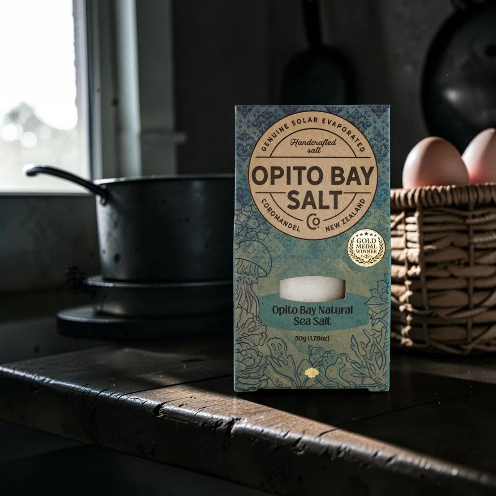 Our newly minted 2026  Outstanding Food Producer gold medal winning Opito Bay Natural sea salt is the crystal from which all our flavoured sea salts are born. So it was lovely to find out that the judges really appreciated not only its flavour but it