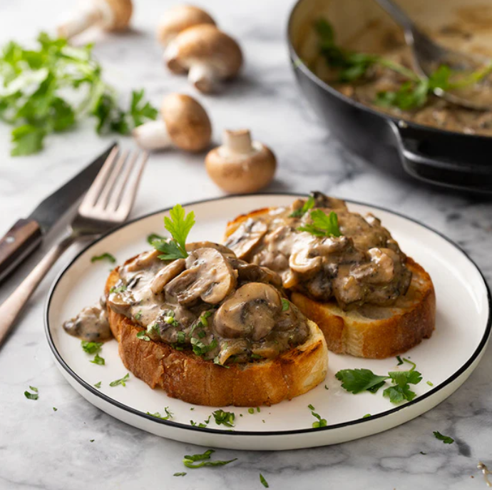 Creamy Garlic Mushrooms on Sourdough