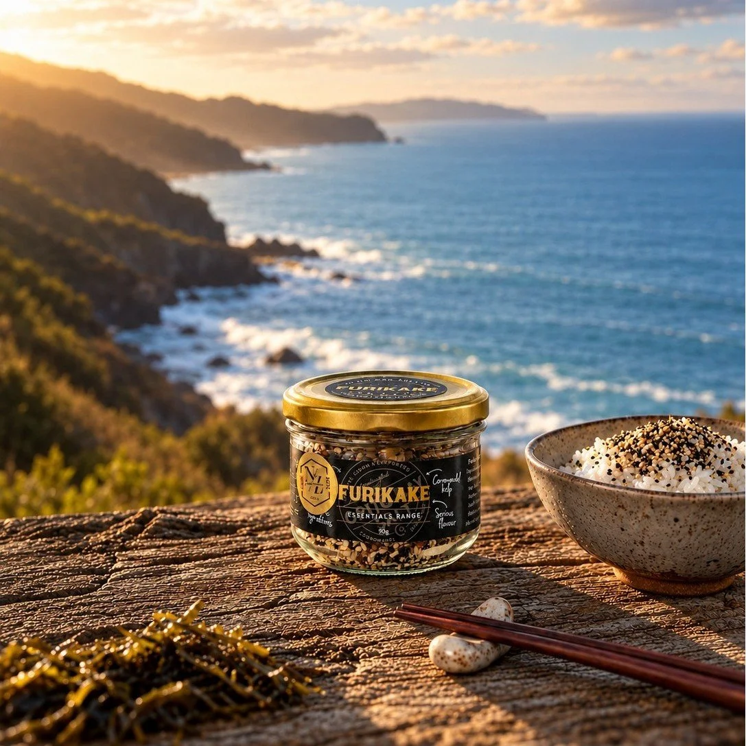 We're known for more than just sea salt. Furikake is a firm favourite throughout the year, but really comes into its own in summer. Fish, like salmon or snapper, BBQed veges you name it. Furikake on avo for lunch or breakfast. It really is "Flav