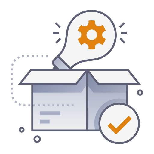 An illustration of a lightbulb coming out of a box