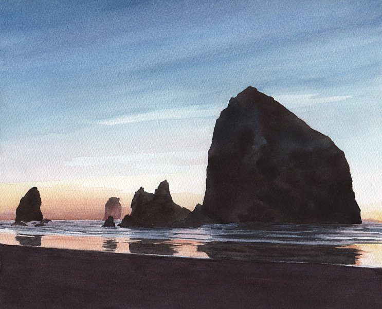 Jessica L Bryant - Haystack Rock at Sunset.jpg