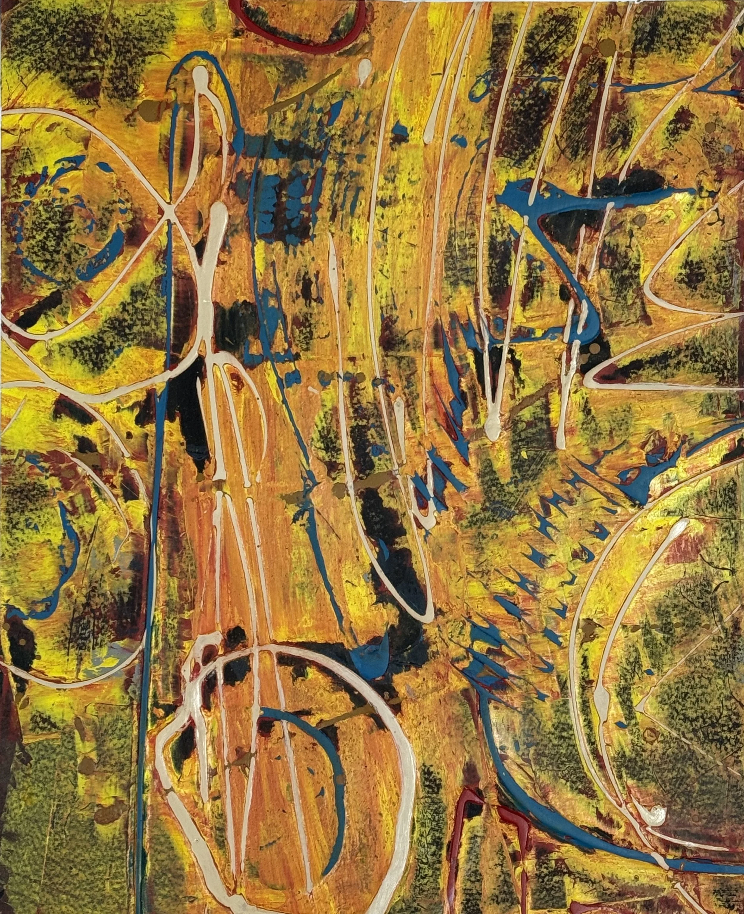 Siegel, "Ivory Lines and Circle," 13 x 16, 2025