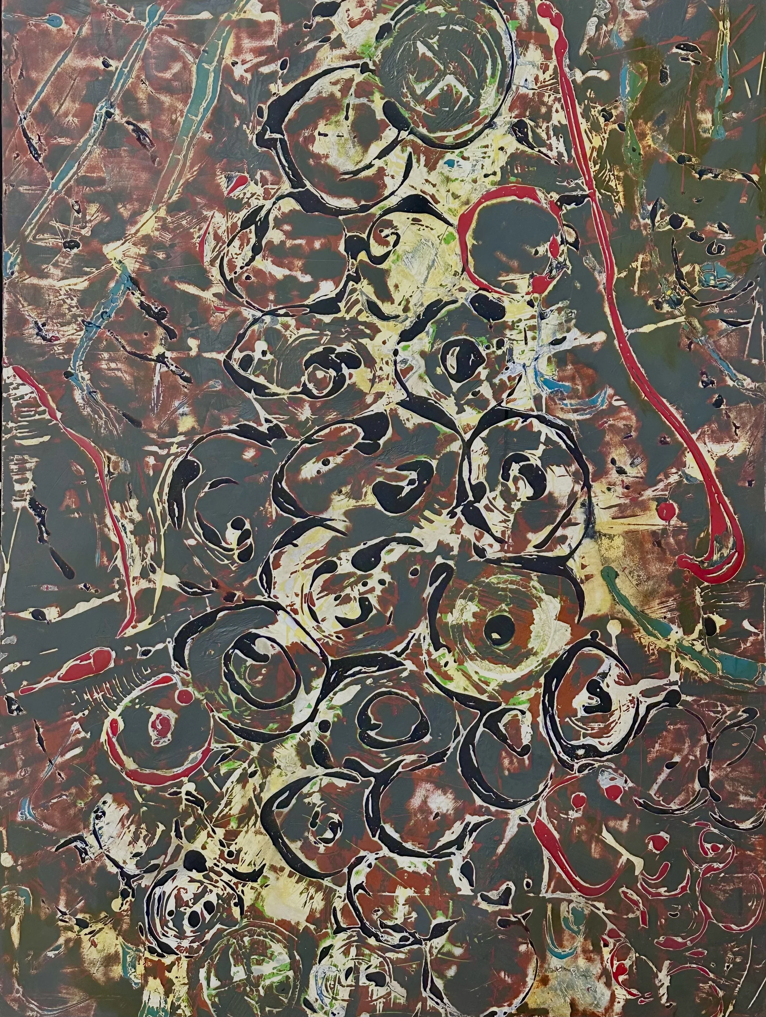 Seigel, "Two Red Ribbons," 48 x 36