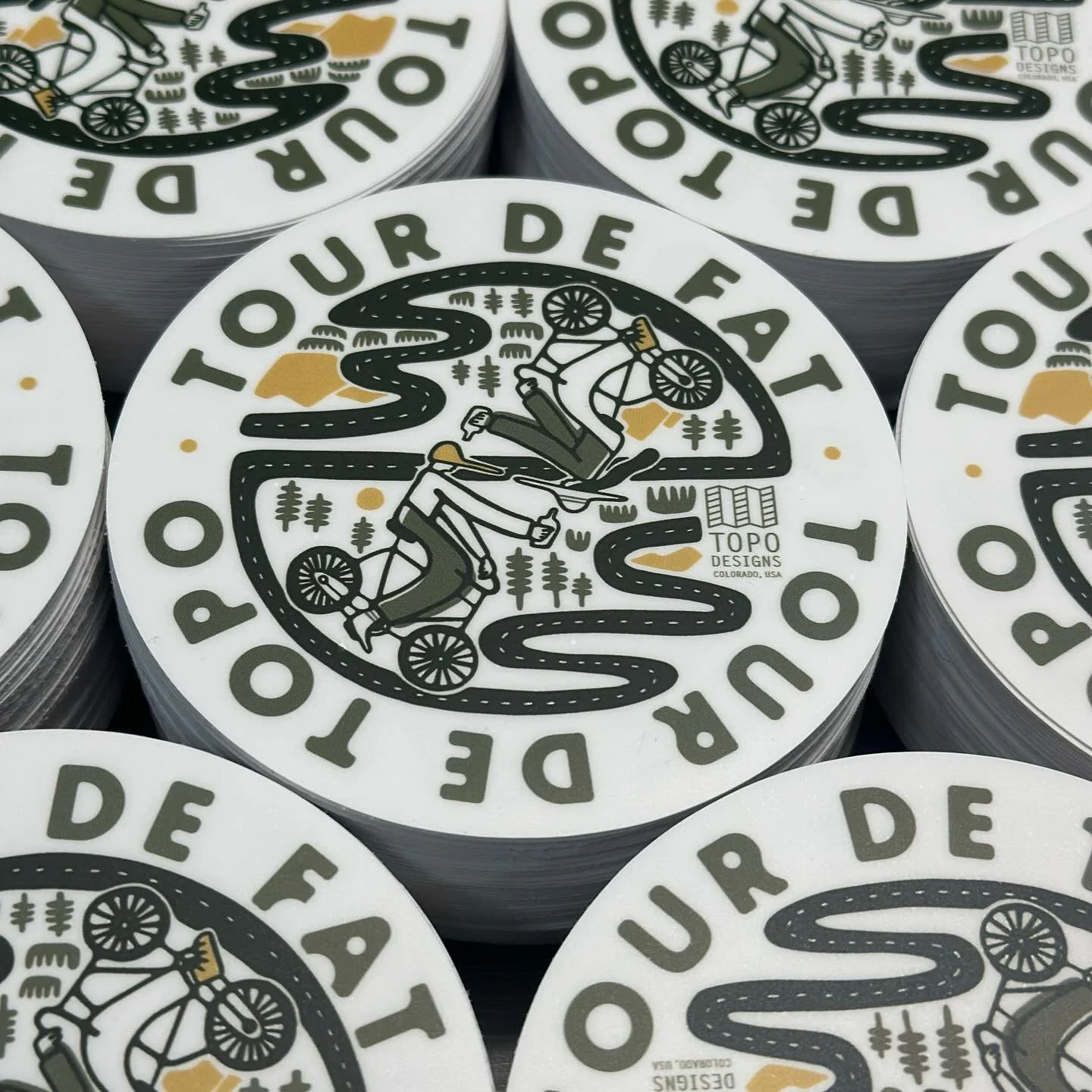 @topodesigns and @tourdefat stickers we made for this years event! Did you get one?