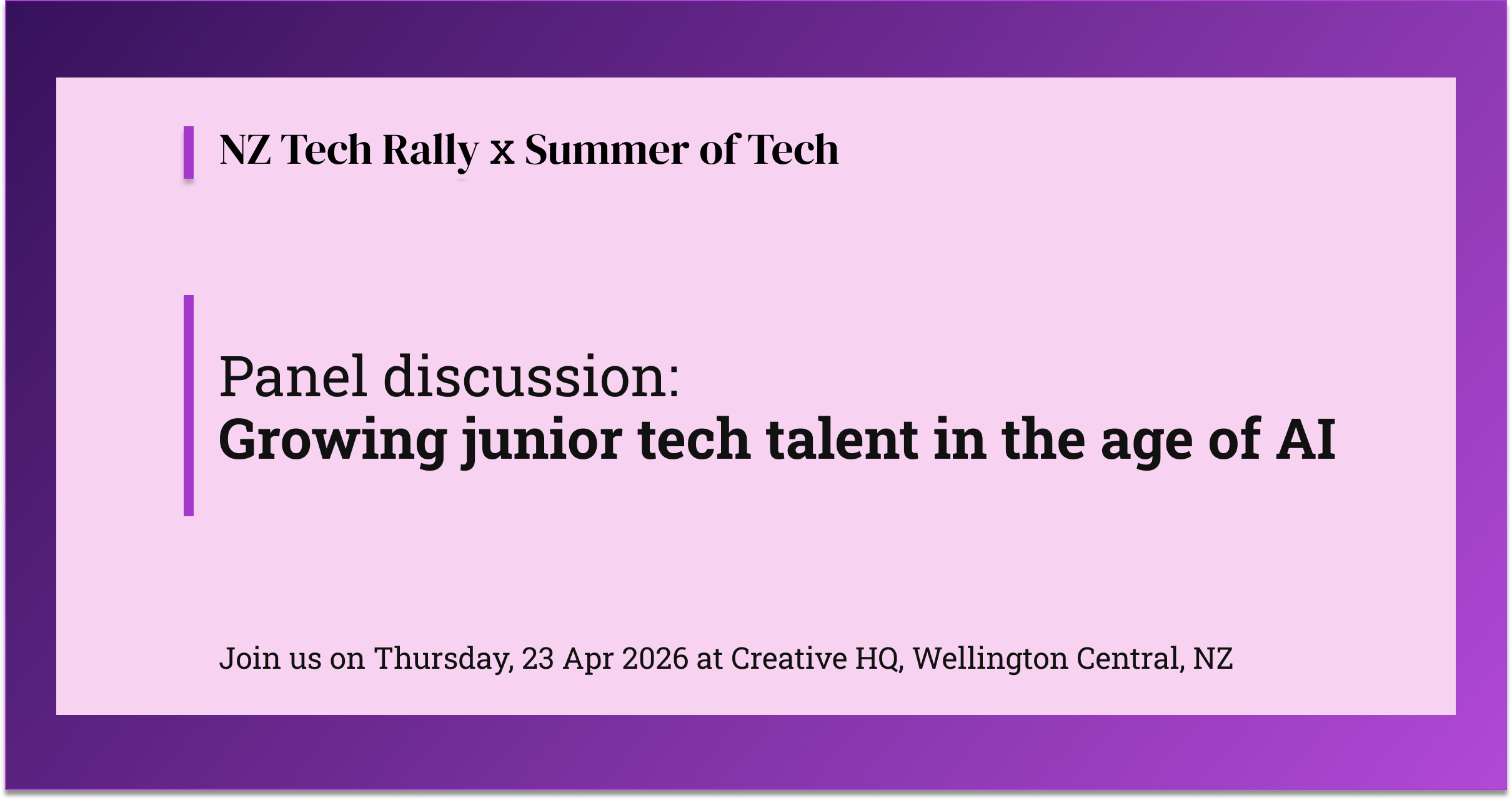 NZ Tech Rally × Summer of Tech: Growing junior tech talent in the age of AI